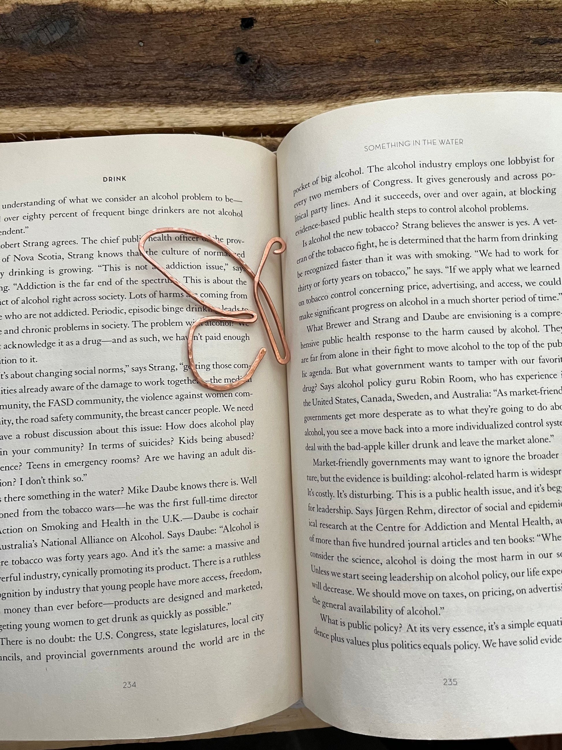 Copper Butterfly Handmade Bookmark: Book Lover Gift Reading Stationary