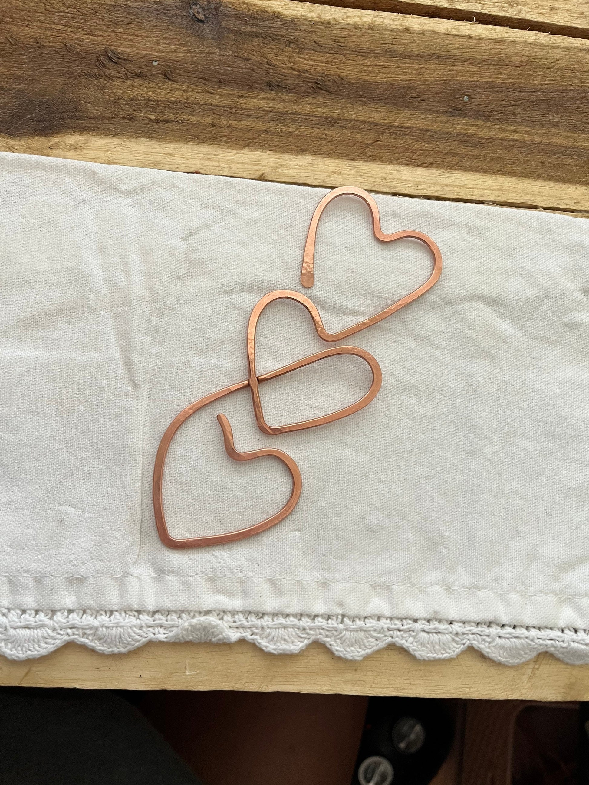 Copper Infinity Heart Handmade Bookmark: Book Lover Gift Book Jewelry Reading Stationary