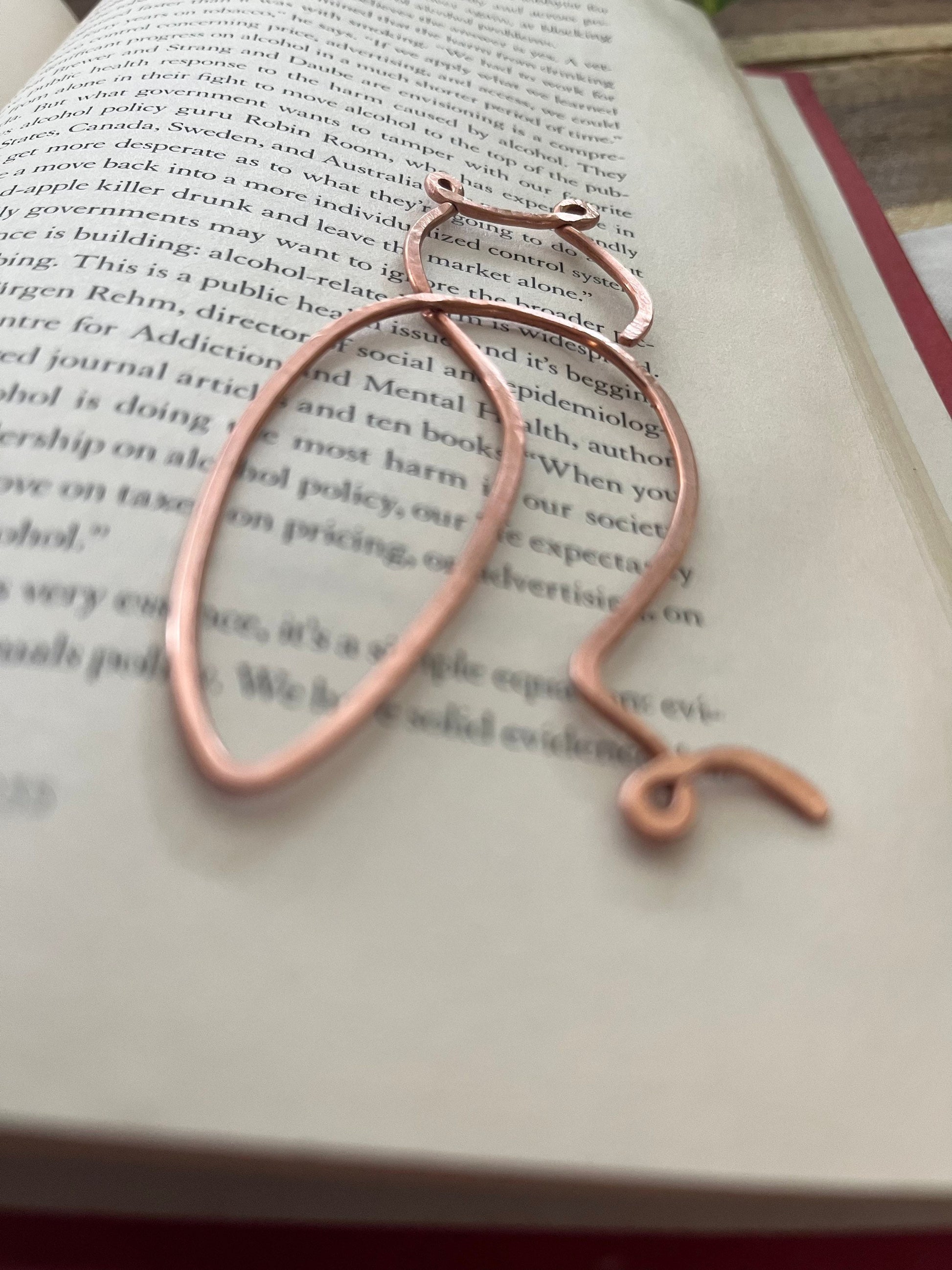 Owl Bookmark | Handmade Salvaged Copper Wire Line Art | Reading Accessories | Journal Notebook Diary Stationary | Bookworm Gift Book Jewelry