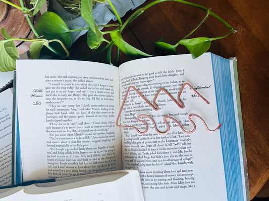 Ocean Waves Mountain Bookmark | Handmade Salvaged Copper Wire Line Art | Notebook Stationary | Book Jewelry | Reading Journal Accessories