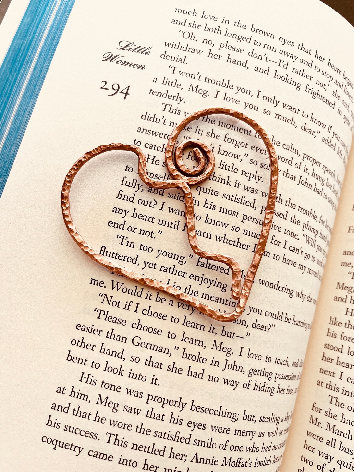 Heart Bookmark | Handmade Salvaged Copper Wire Line Art | Book Jewelry | Reading Journal Accessories | Notebook Stationary | Broken Heart
