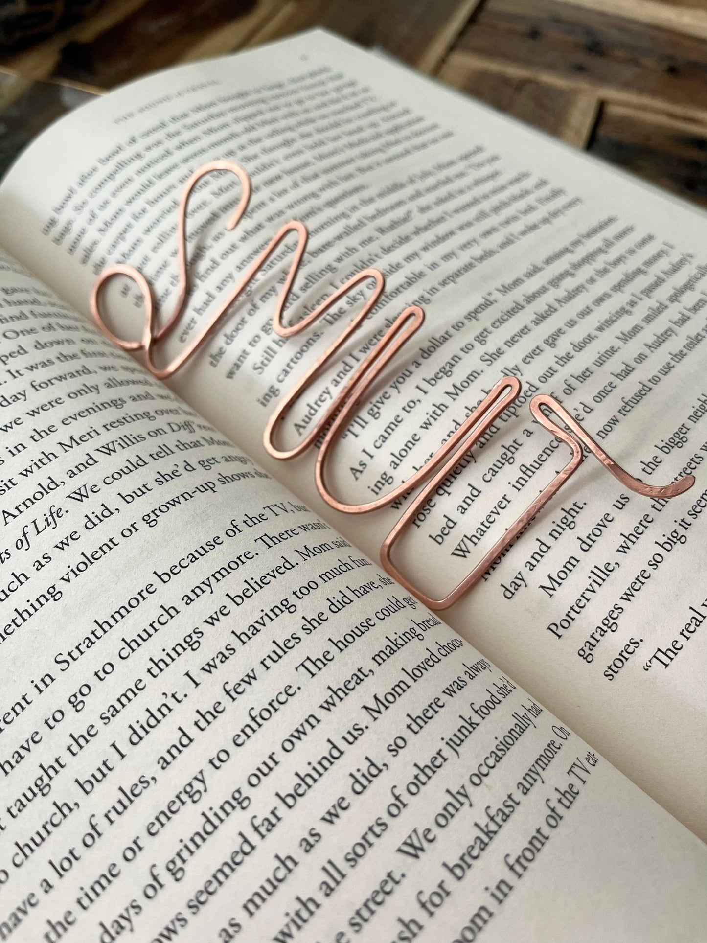 SMUT Bookmark | Handmade Salvaged Copper Wire Line Art | Reading Journal Accessories | Notebook Stationary | Book Jewelry | Bookworm Gift