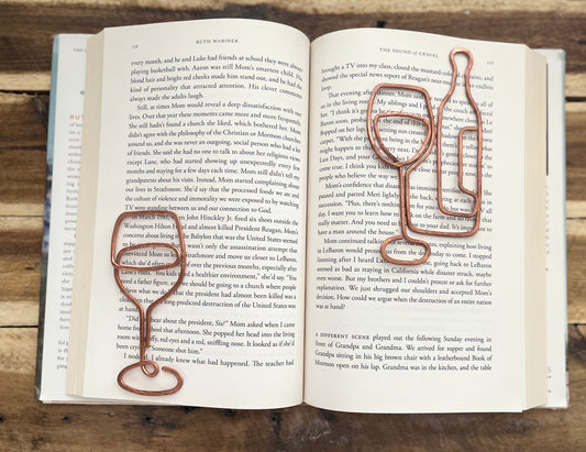 Wine Glass Wine Bottle Bookmark | Handmade Salvaged Copper Wire Line Art | Book Jewelry | Reading Journal Accessories | Notebook Stationary