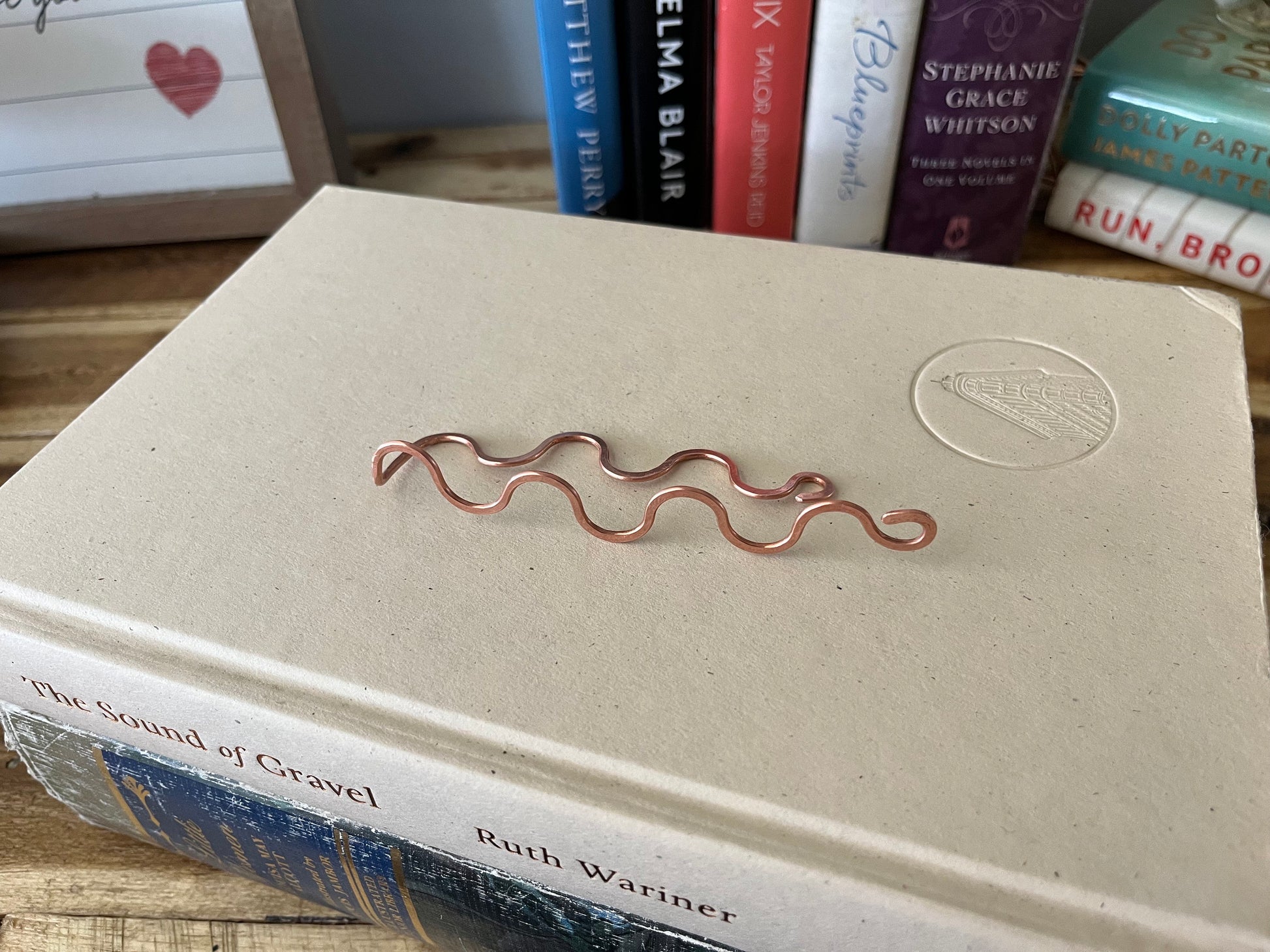Swirl Bookmark | Book Hook End | Handmade Salvaged Copper Wire Line Art | Reading Journal Accessories | Notebook Stationary | Book Jewelry