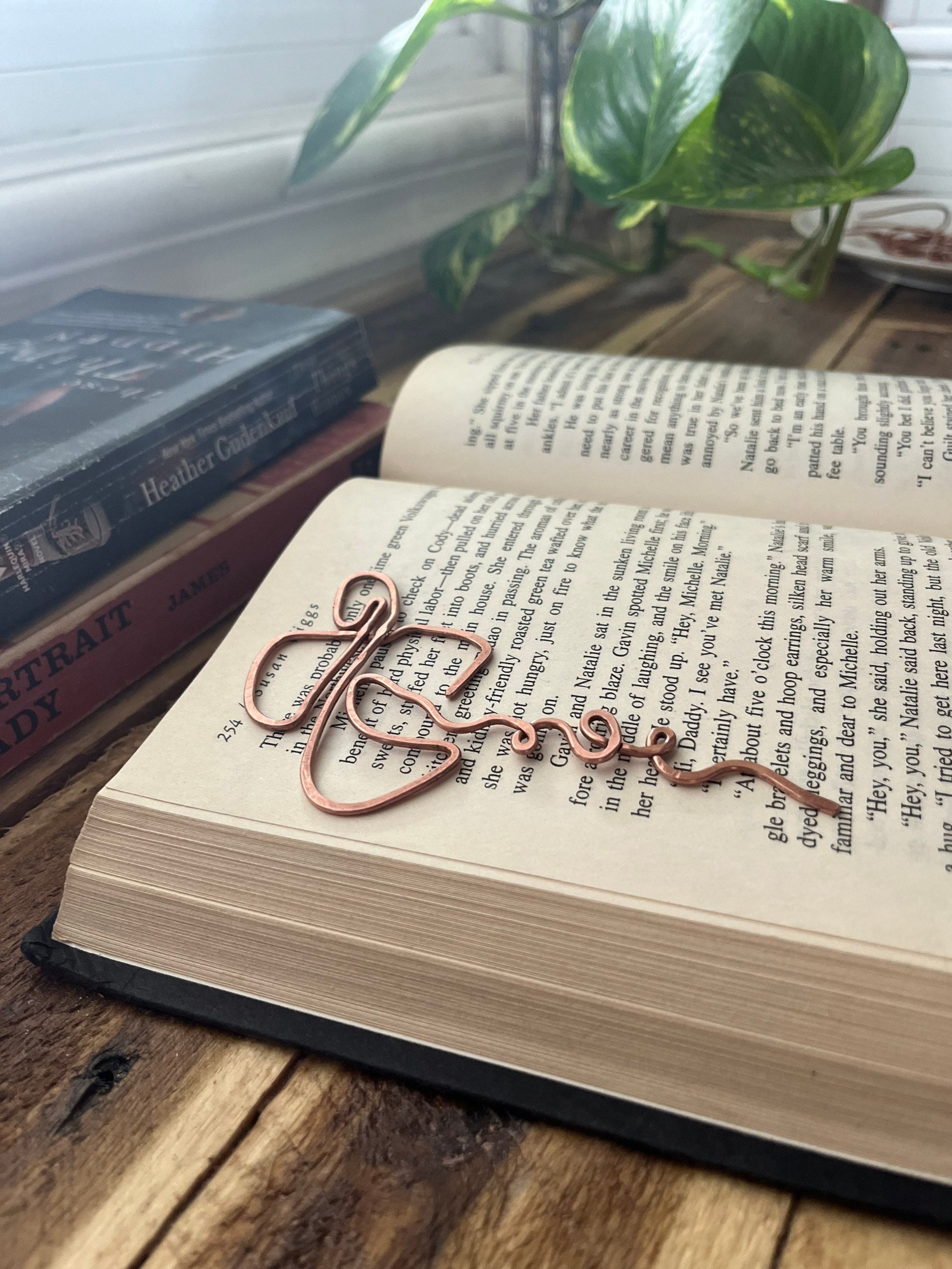 Copper Cowgirl Handmade Bookmark: Rustic Book Jewelry Reading Stationary