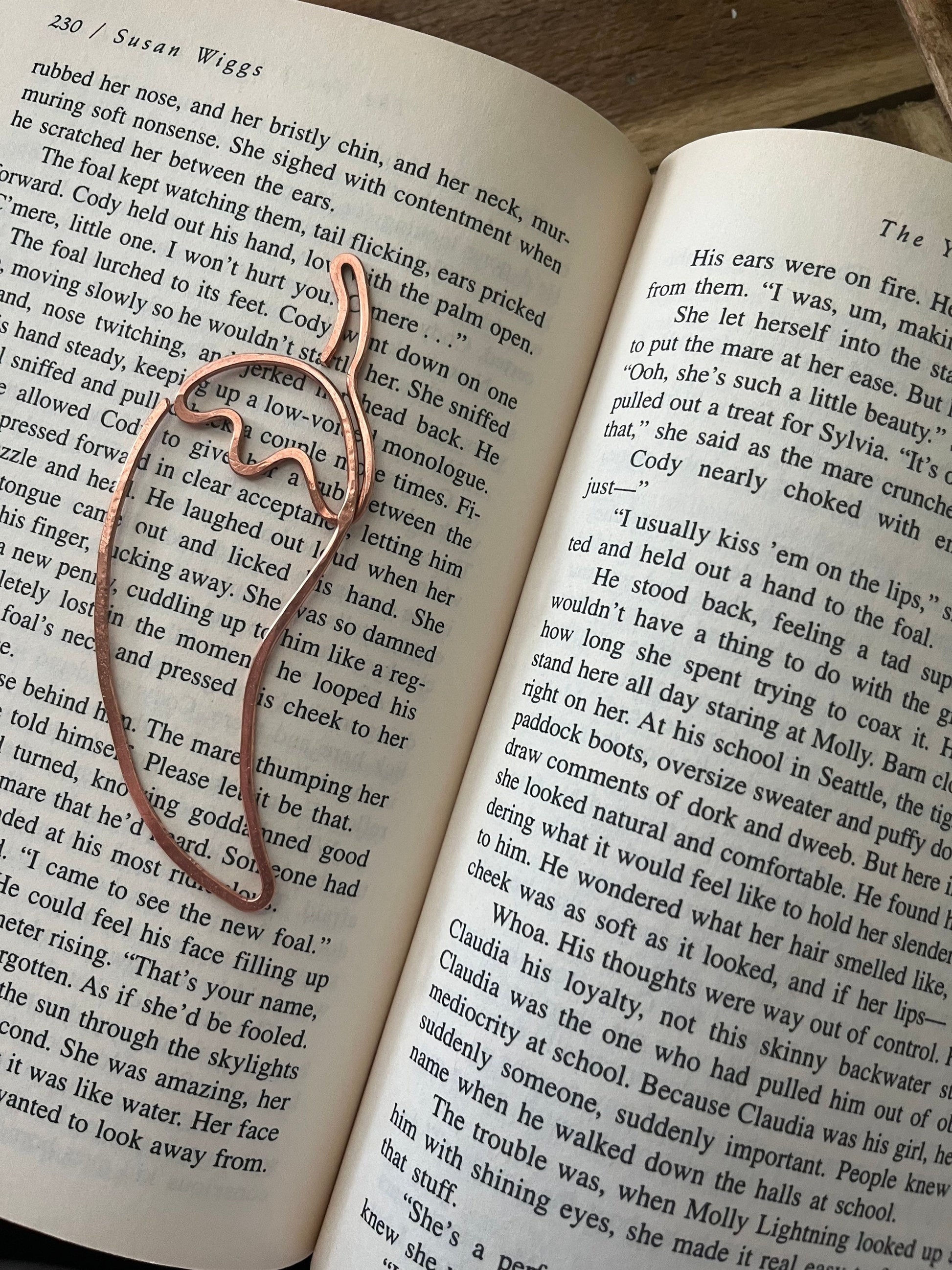 Spicy Romance Emoji Bookmark | Handmade Salvaged Copper Wire Line Art | Book Jewelry | Reading Journal Stationary | Notebook Accessories