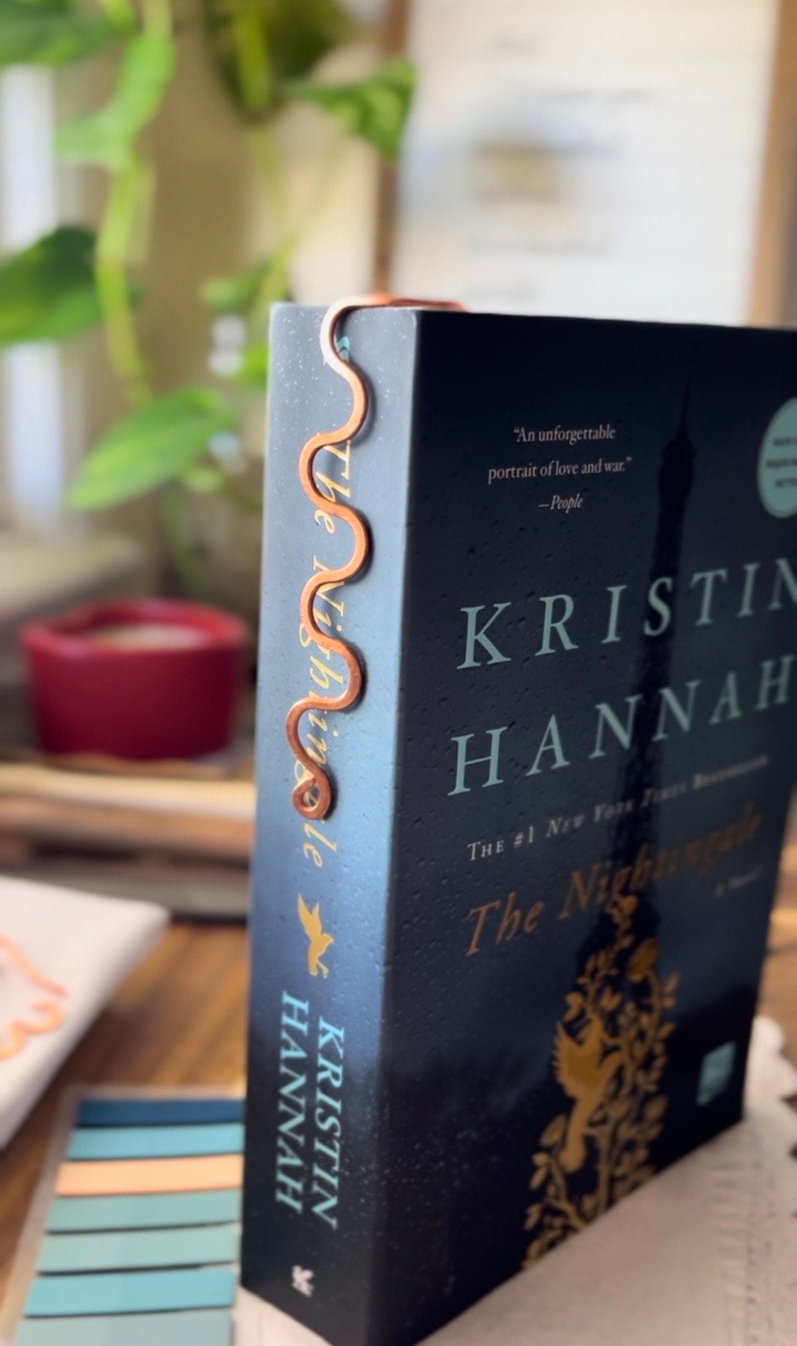 Swirl Bookmark | Book Hook End | Handmade Salvaged Copper Wire Line Art | Reading Journal Accessories | Notebook Stationary | Book Jewelry