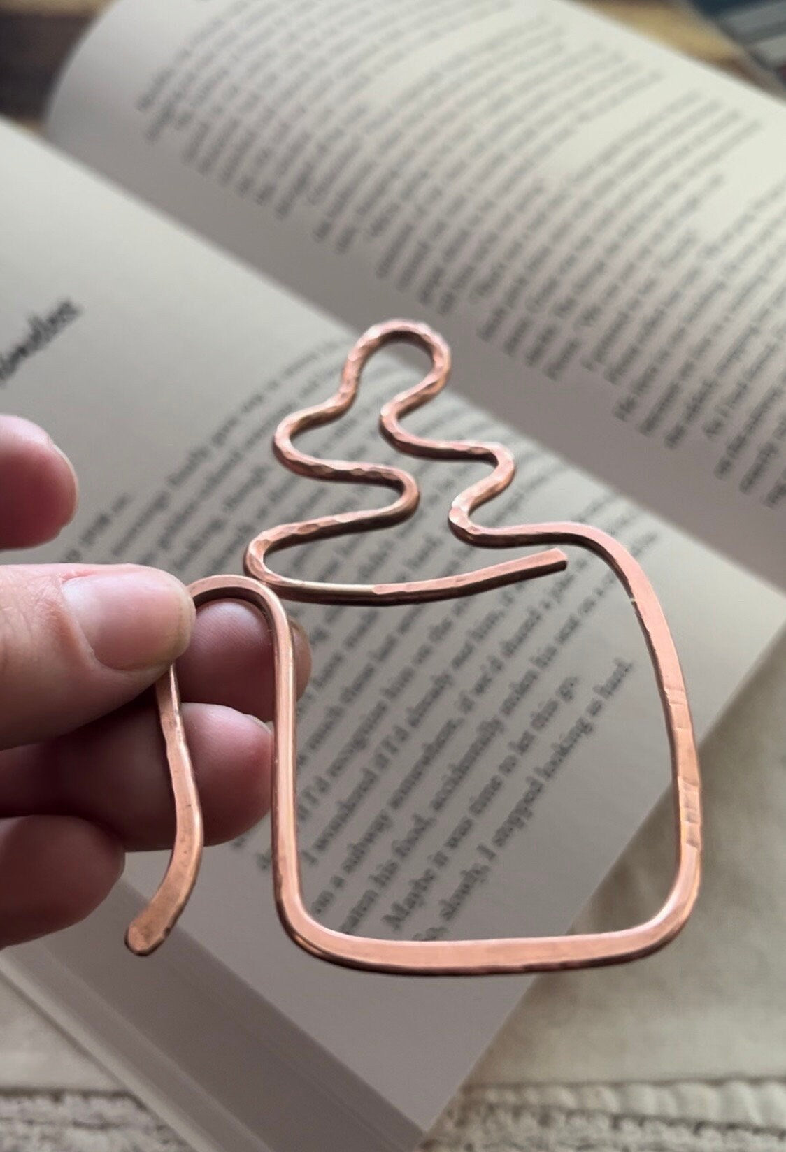 Coffee Mug Bookmark | Handmade Copper Wire Line Art | Caffeine Tea Time | Reading Accessories | Notebook Journal Stationary | Bookworm Gift