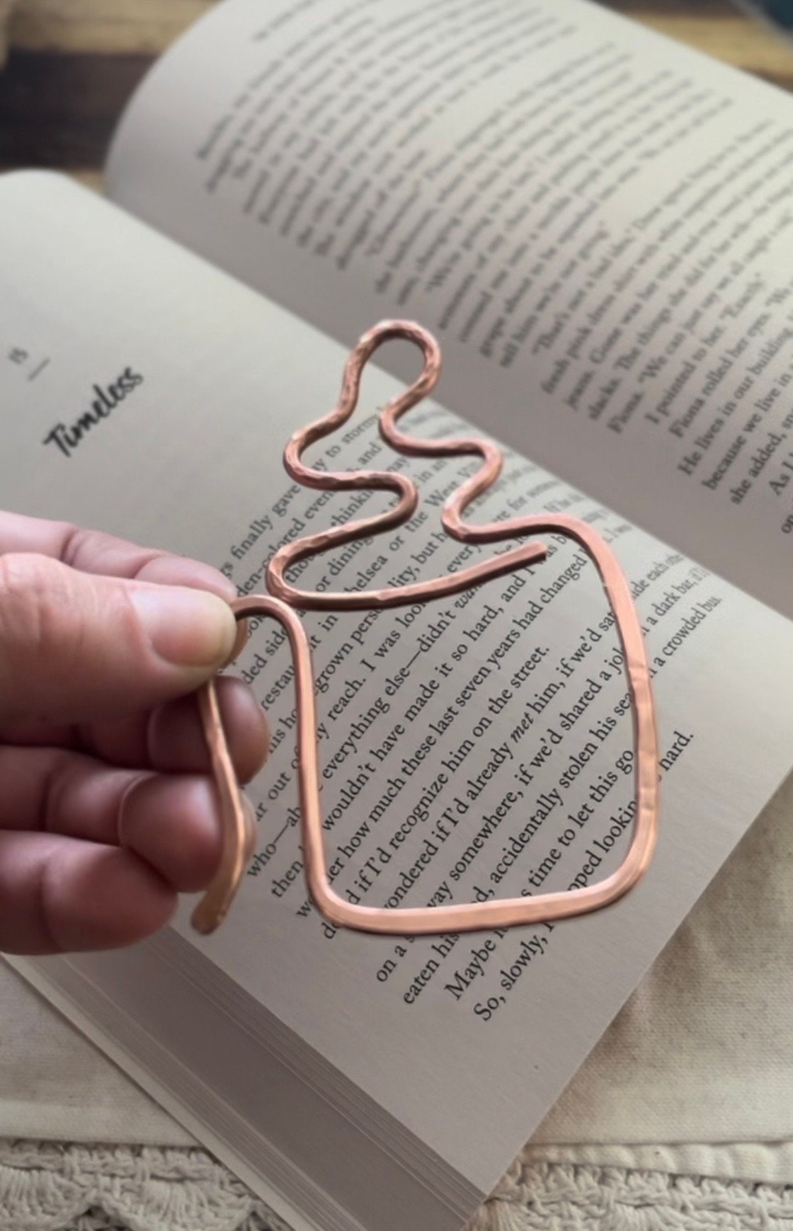 Coffee Mug Bookmark | Handmade Copper Wire Line Art | Caffeine Tea Time | Reading Accessories | Notebook Journal Stationary | Bookworm Gift