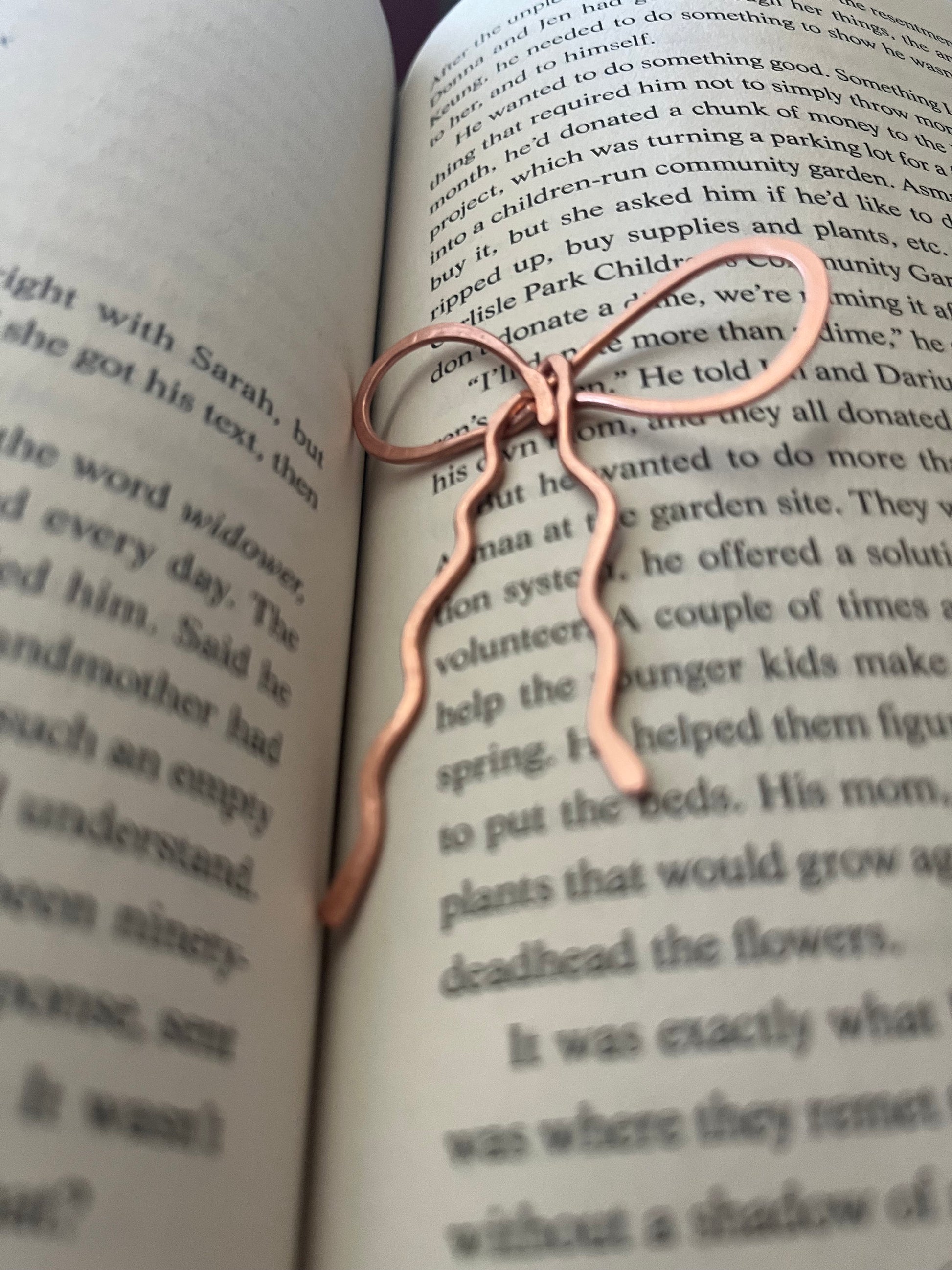 Custom Bow Handmade Wire Bookmark: Unique Bookish Jewelry, Metal Book Mark, Book Lover Gift, Book Clubs and Reading Accessory