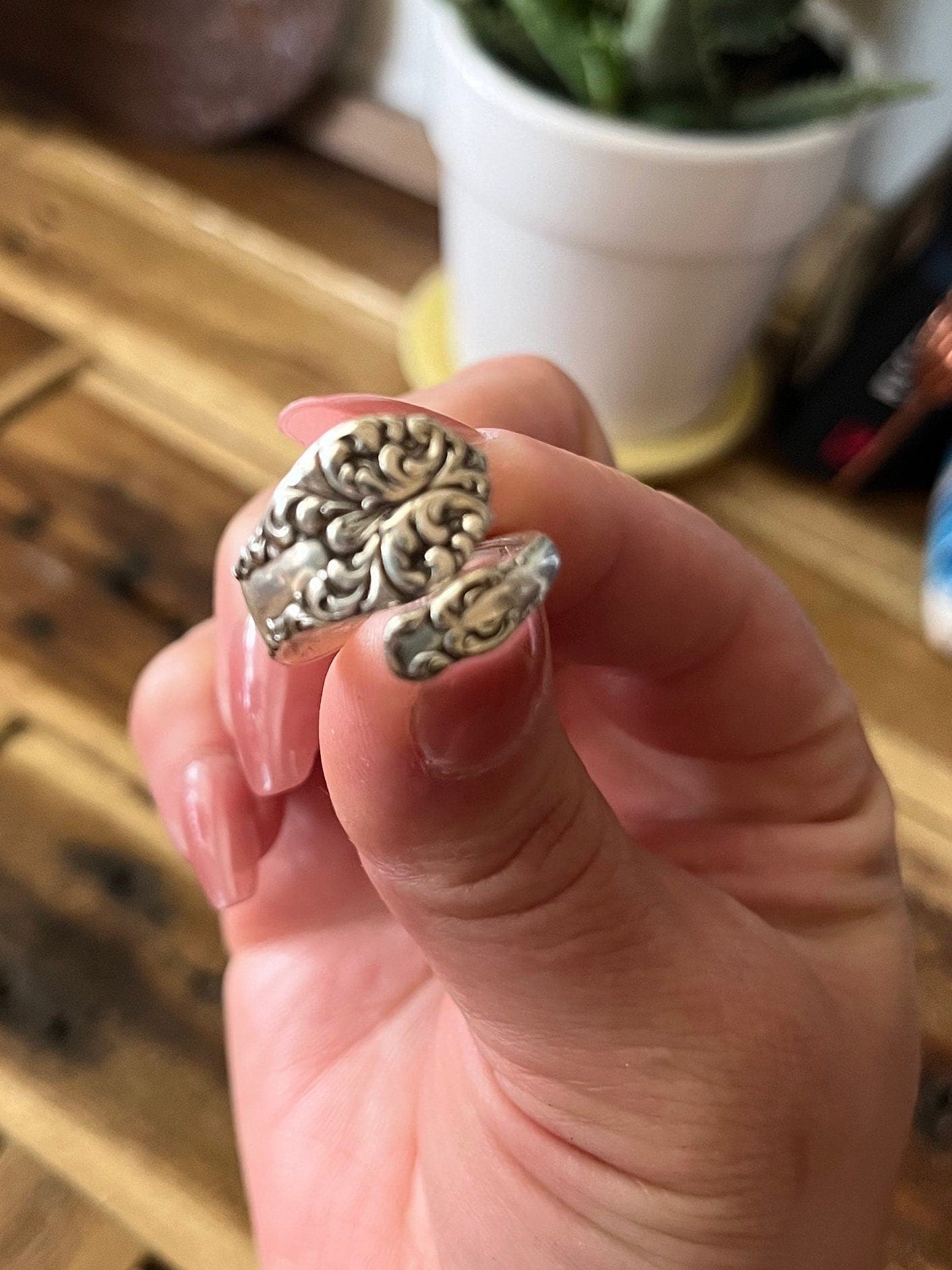 Vintage Silver Spoon Ring: Upcycled Adjustable Jewelry