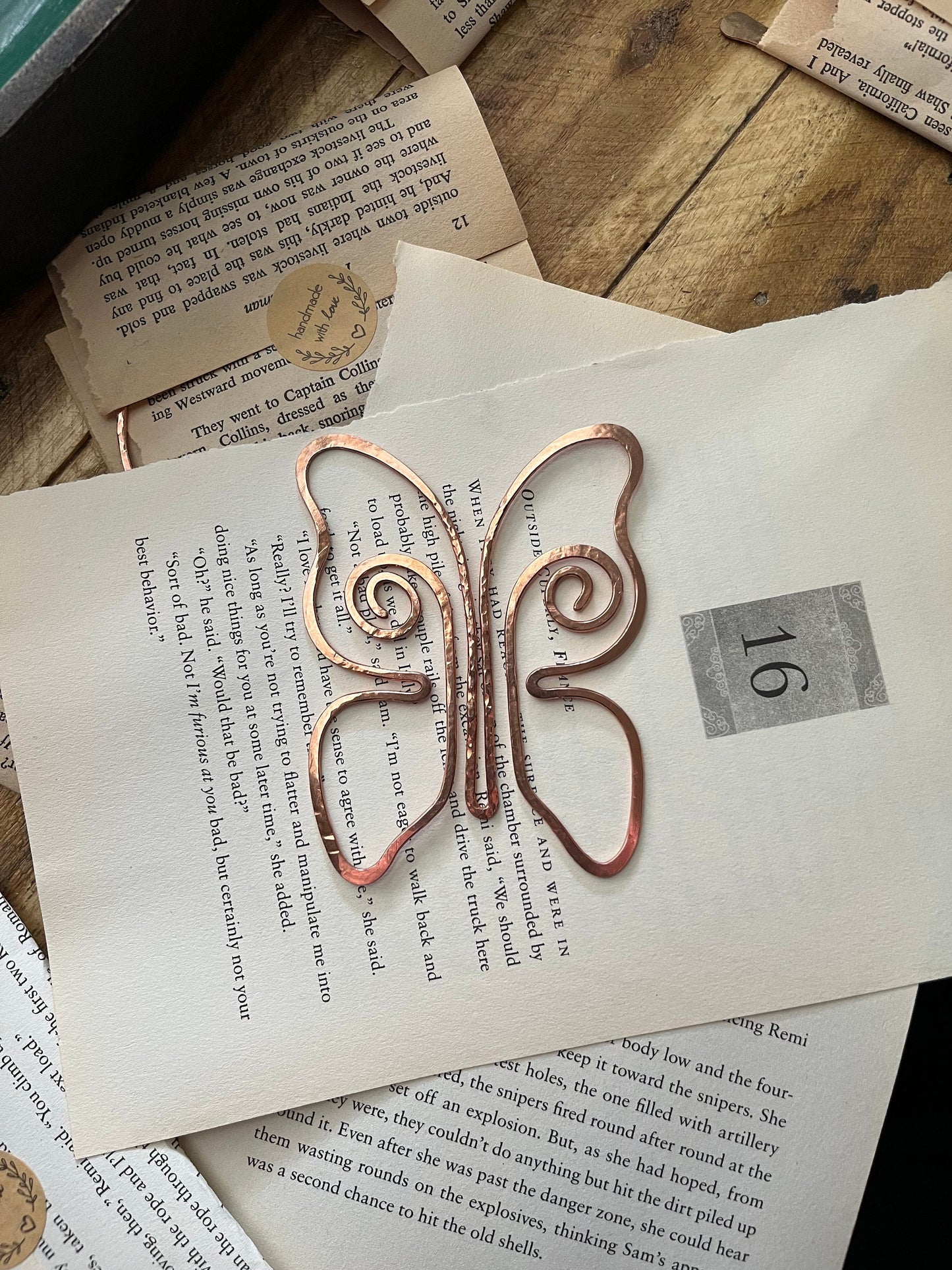 Butterfly Bookmark | Handmade Copper Wire Line Art | Butterflies | Reading Accessories | Bookworm Gift | Notebook Journal Diary Stationary