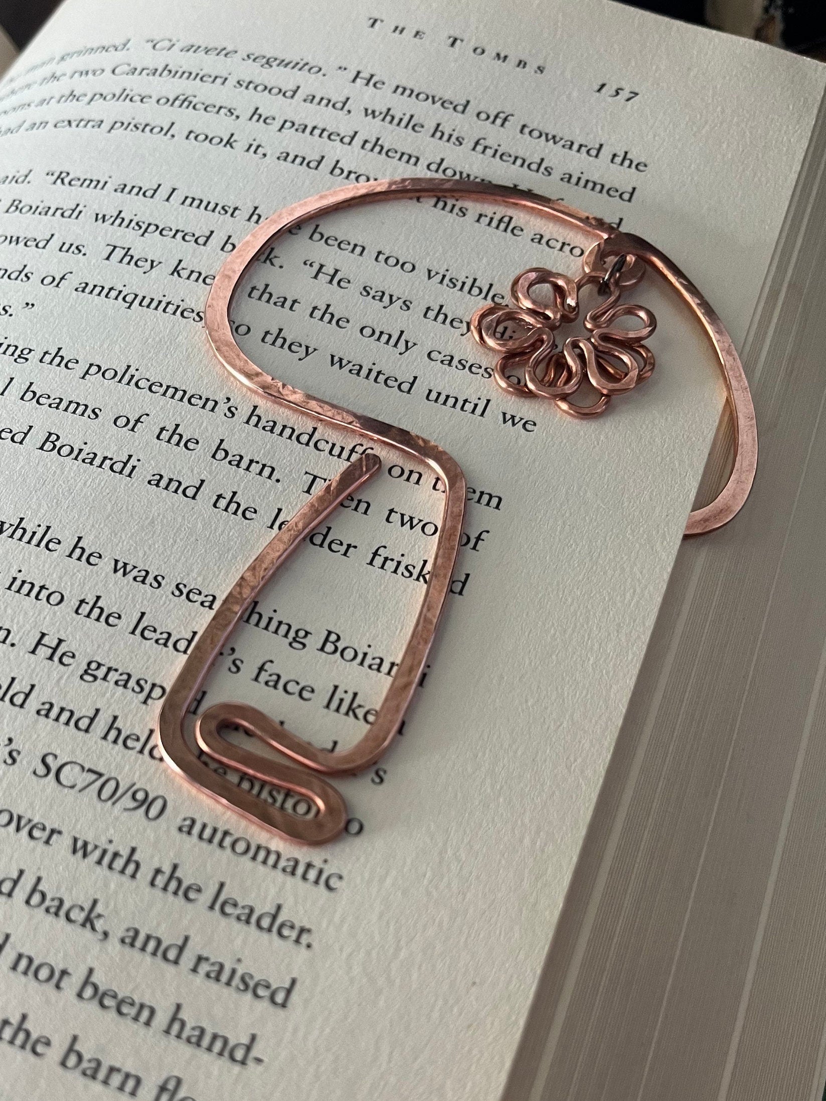 Flower Mushroom Bookmark | Handmade Copper Bookmark | Wire Line Art | Bookworm Gift | Book Accessories | Book Stationary | Copper Bookmarker