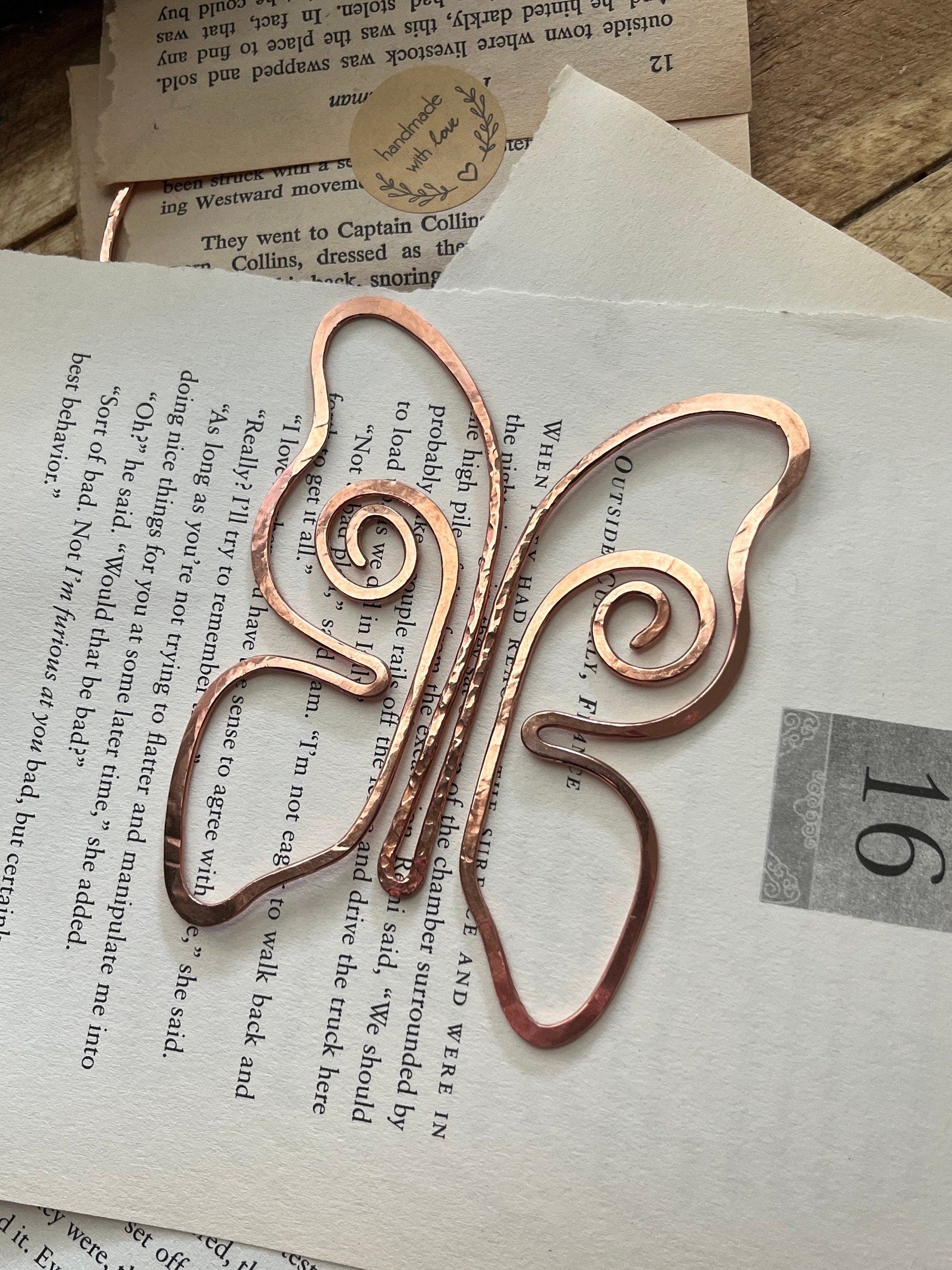 Butterfly Bookmark | Handmade Copper Wire Line Art | Butterflies | Reading Accessories | Bookworm Gift | Notebook Journal Diary Stationary
