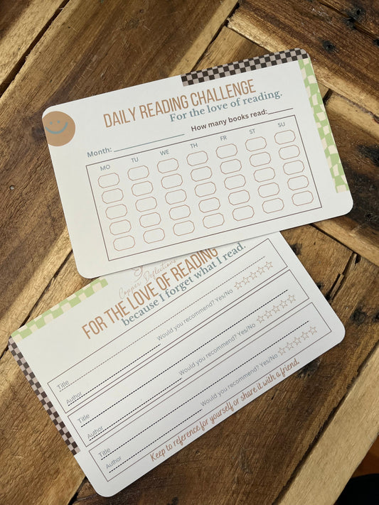 Reading Challenge Card | Book Review Card | Bookish Cards | Reading Journal | Catalog Card | Book Rating Card | Reading Stationary Accessory