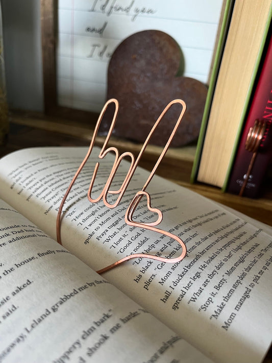 American Sign Language of I Love You | ASL | Handmade Bookish Gift | Book Jewelry | Reading Accessories | Notebook Journal Stationary