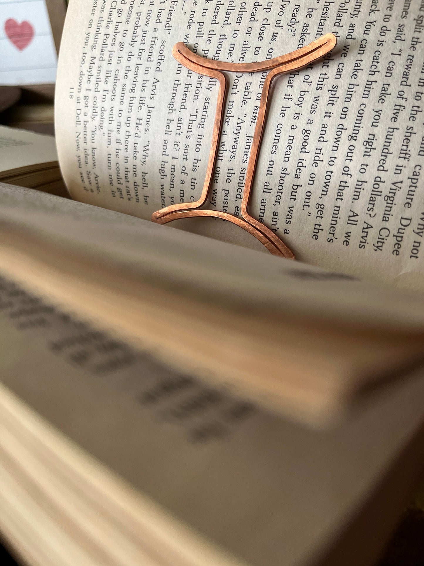 Gemini Bookmark Zodiac Sign | Astrology | Salvaged Copper | Reading Accessory | Journal Diary Notebook Stationary | Bookish Gift for her