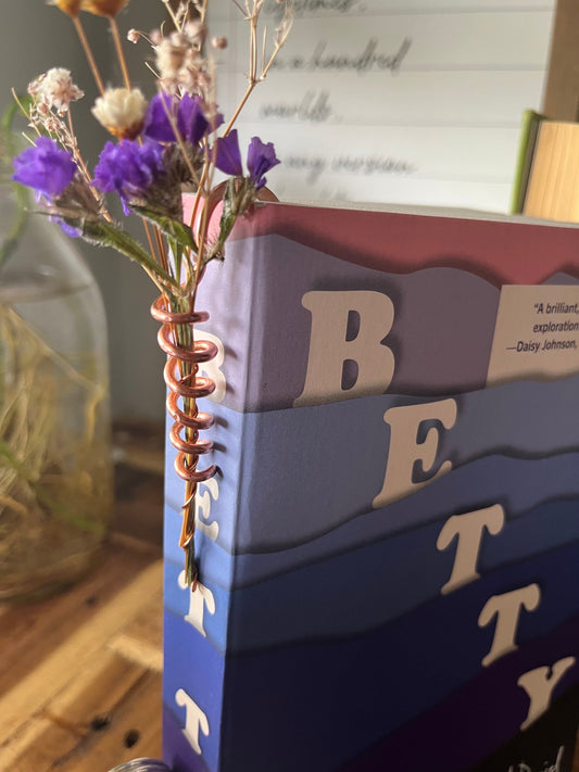 Flower Spiral Holder Book Hook Bookmark | Handmade Copper Wire Line Art | Book Jewelry | Reading Journal Stationary | Notebook Accessories