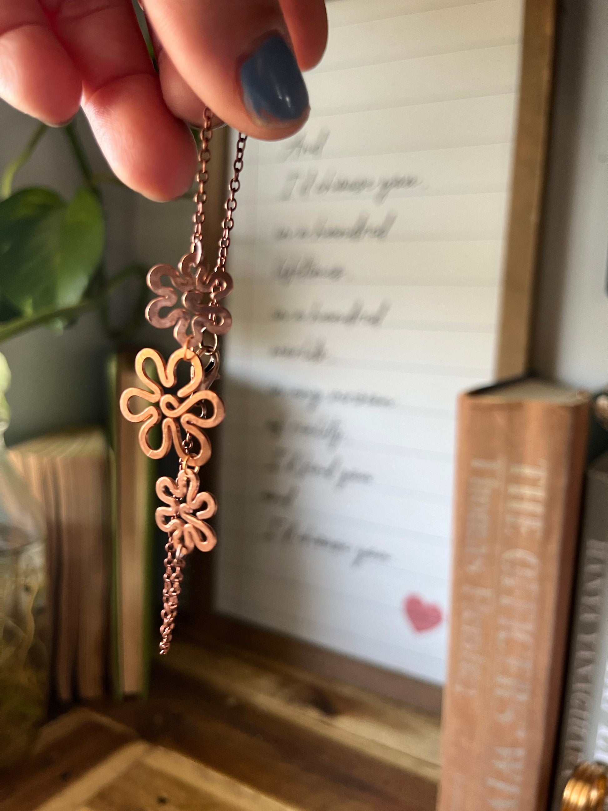 Flower Anklet | Handmade Salvaged Copper Wire | Body Jewelry | Floral Jewelry | Gift for Her | Copper Anniversary Gift | Handcrafted Jewelry