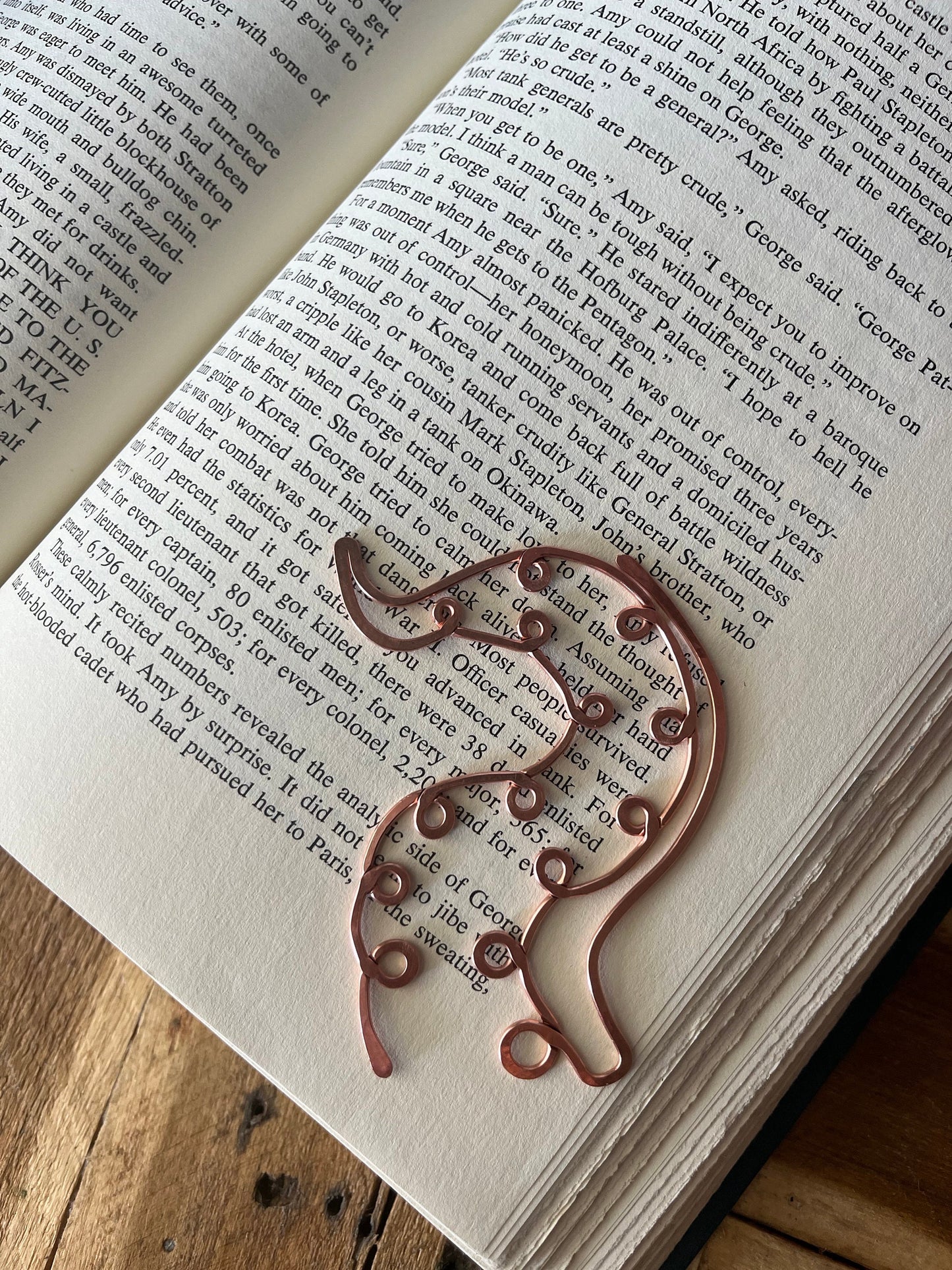 Octopus Tentacle Bookmark Handmade | Salvaged Copper | Ocean Animal | Reading Journal Accessory | Unique Bookish Gift | Notebook Stationary