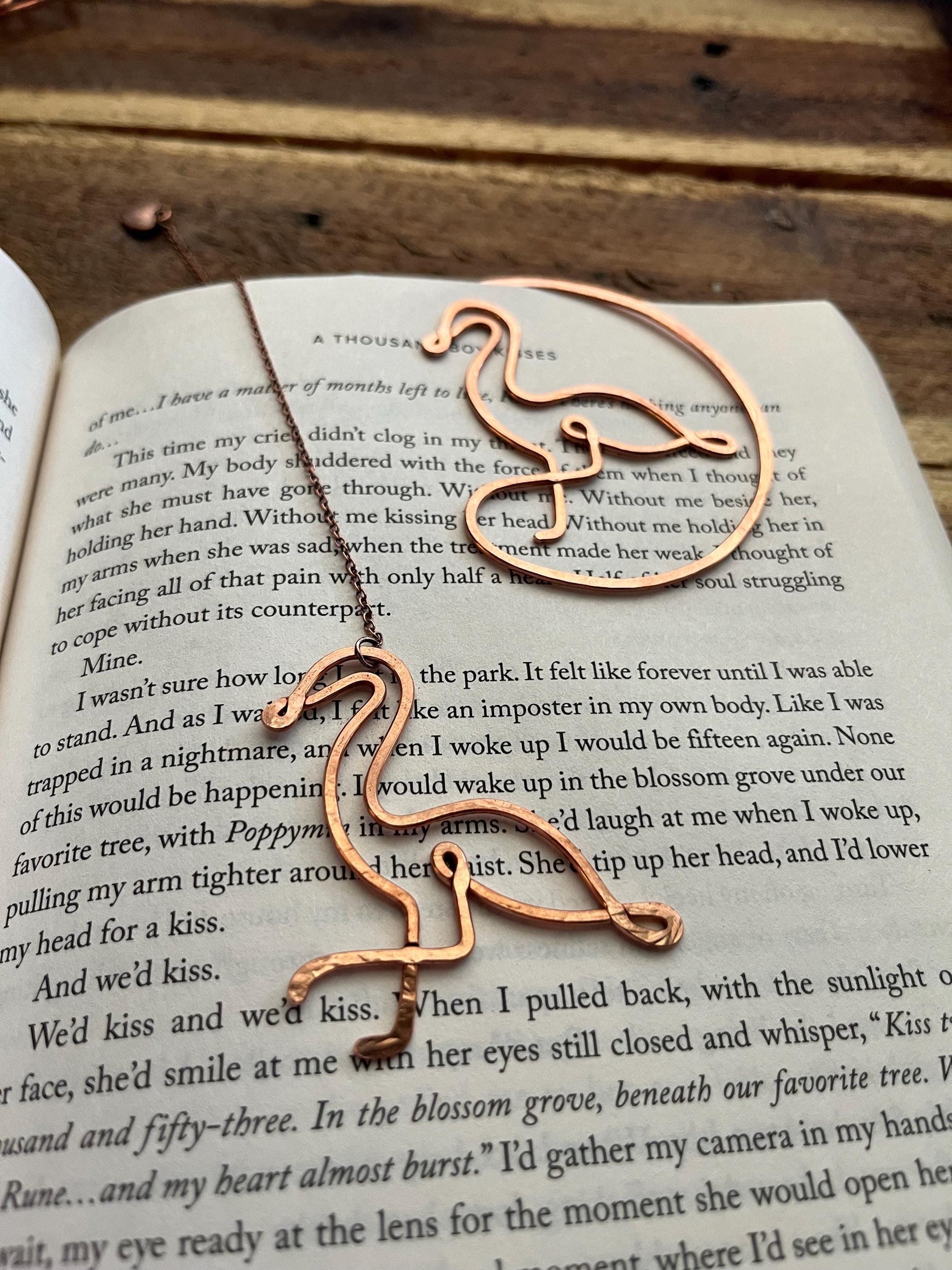 Flamingo Bookmark | Handmade Copper Wire | Reading Journal Accessory | Notebook Stationary | Gift for Reader | Bookish Reader Supplies