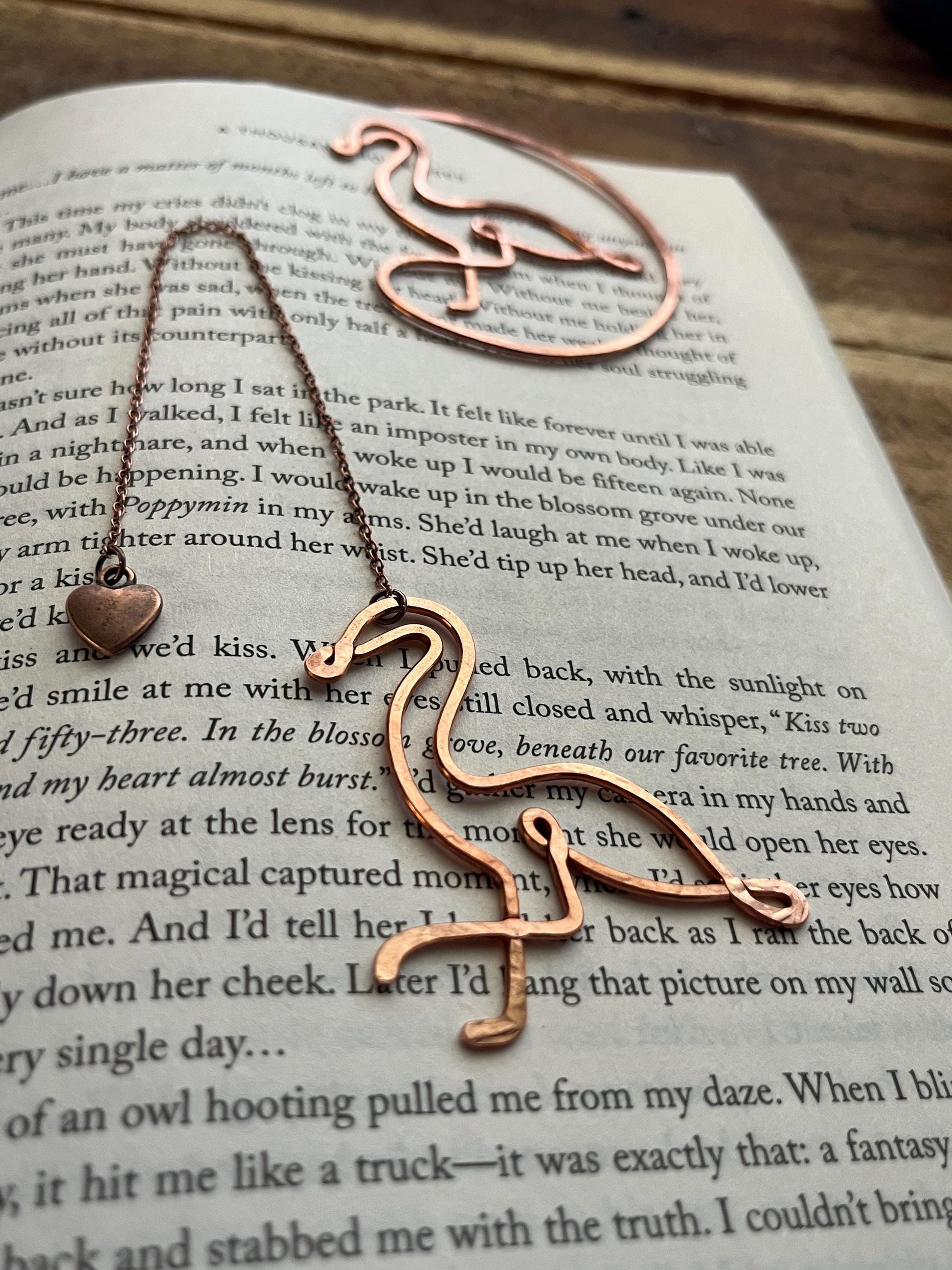 Flamingo Bookmark | Handmade Copper Wire | Reading Journal Accessory | Notebook Stationary | Gift for Reader | Bookish Reader Supplies