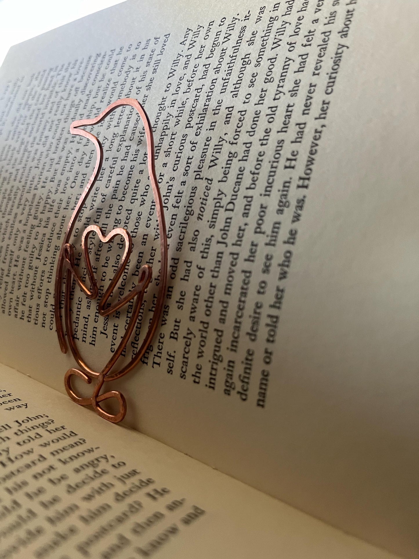 Penguin Bookmark Handcrafted | Custom Handmade Copper Wire Art | Bookish Bookworm Gift | Reading Accessory | Notebook Journal Stationary