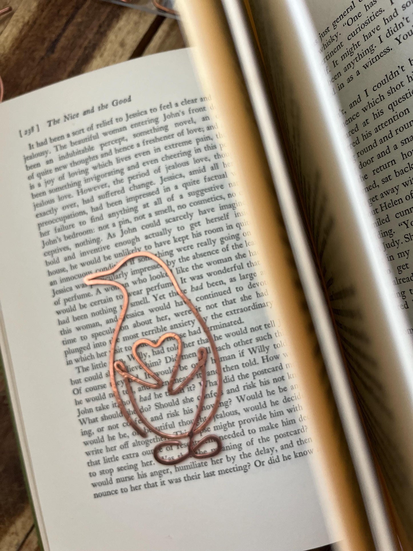 Penguin Bookmark Handcrafted | Custom Handmade Copper Wire Art | Bookish Bookworm Gift | Reading Accessory | Notebook Journal Stationary