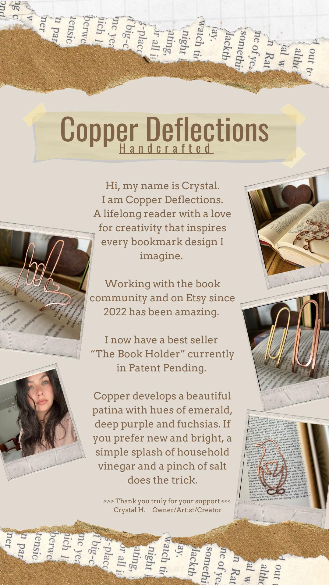 Co Hoe Bookmark| Bookish | Handmade Copper Wire Line Art | Reading Journal Accessories | Notebook Stationary | Book Jewelry | Bookworm Gift