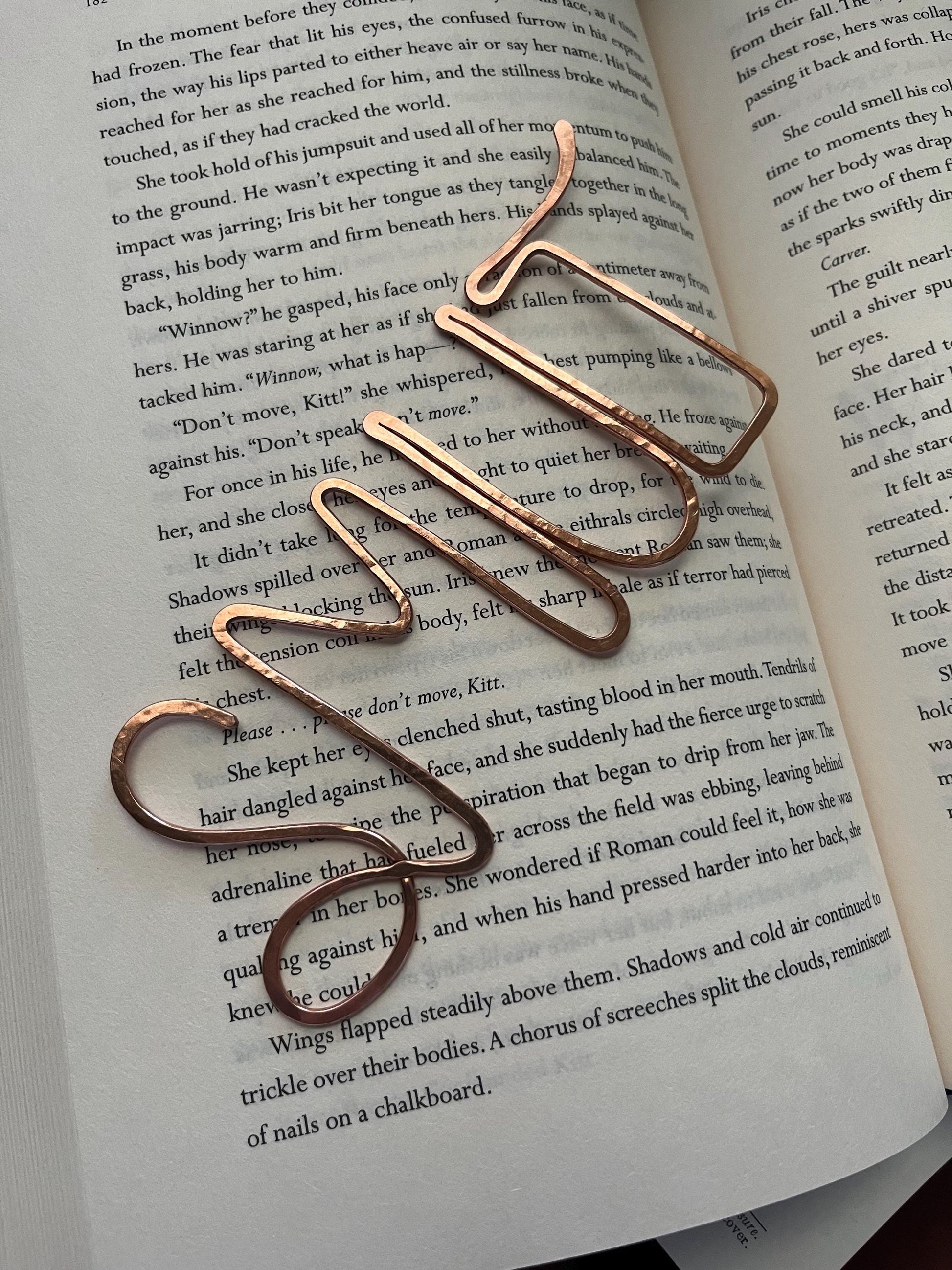 Handmade Copper Wire 'Smut' Bookmark: Book Lover Gift, Reading Accessory