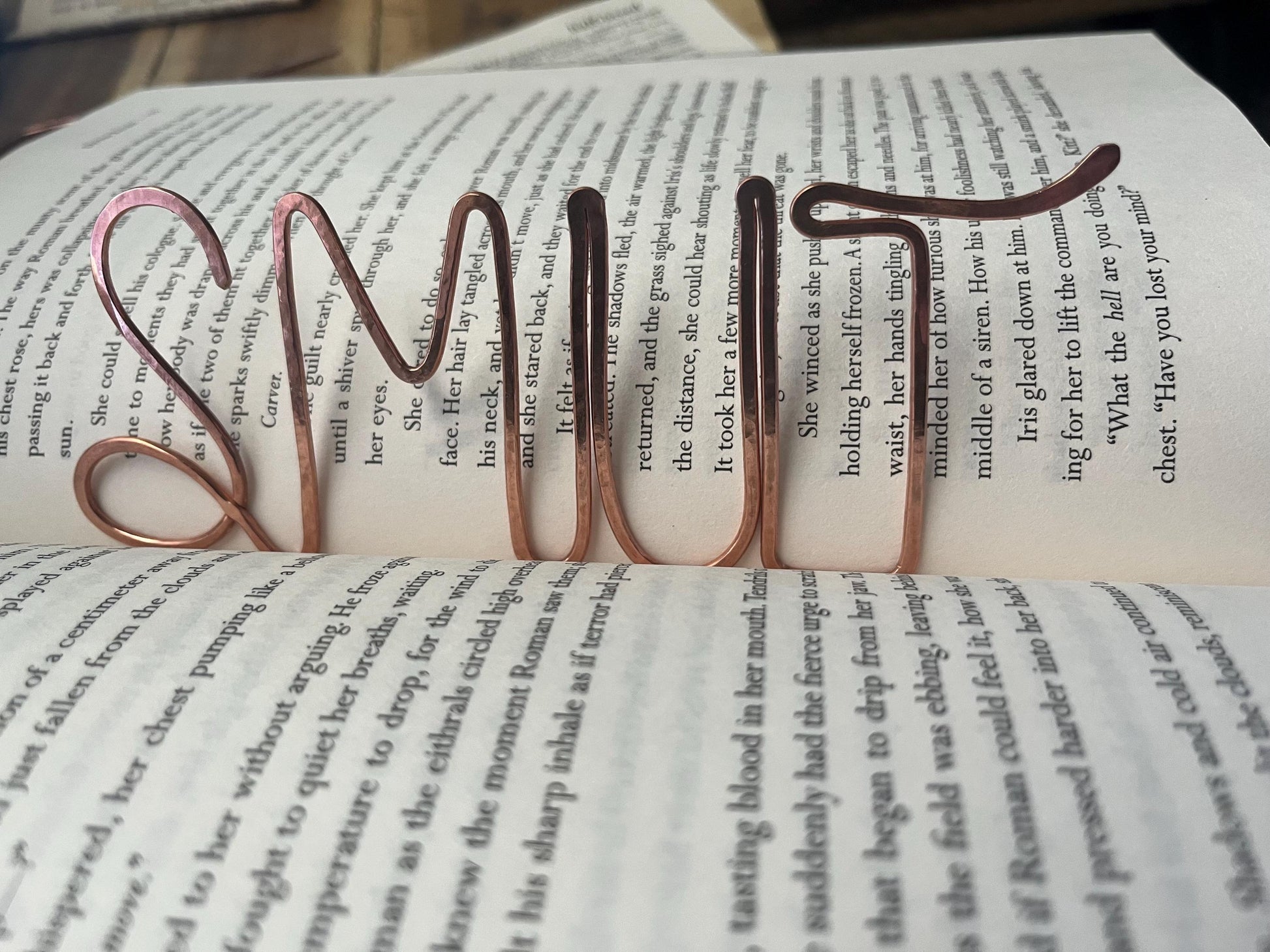 SMUT Bookmark | Handmade Salvaged Copper Wire Line Art | Reading Journal Accessories | Notebook Stationary | Book Jewelry | Bookworm Gift