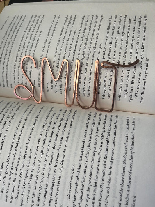 SMUT Bookmark | Handmade Salvaged Copper Wire Line Art | Reading Journal Accessories | Notebook Stationary | Book Jewelry | Bookworm Gift