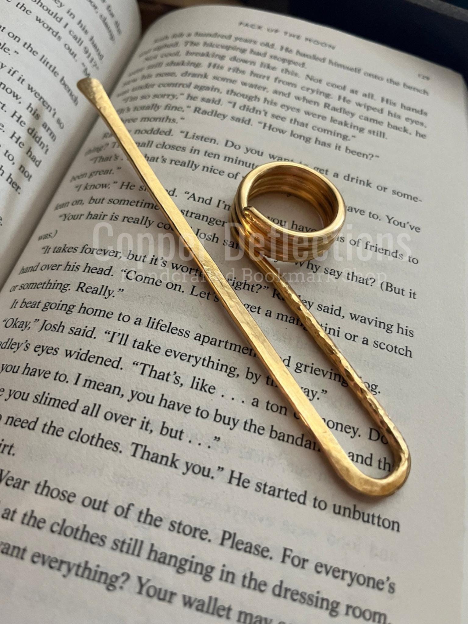 BRASS Book Holder Ring Bookmark | Handmade Utility Book Tool | Book Jewelry | Reading Accessories Supplies | Notebook Stationary Book Gift