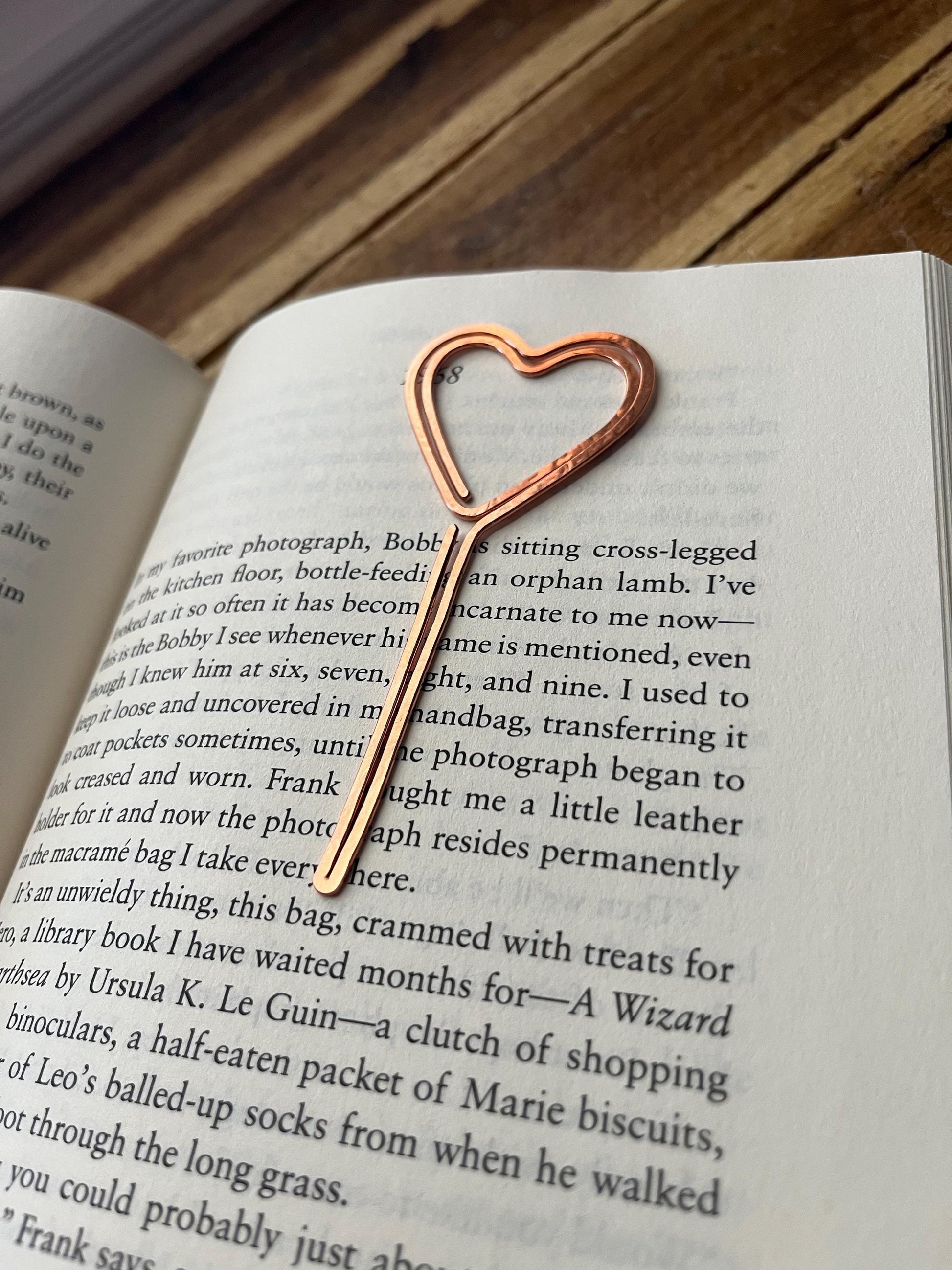 Heart Lollipop Bookmark | Custom Copper Heart | Handmade Bookish Gift | Book Jewelry | Reading Accessory | Notebook Journal Stationary