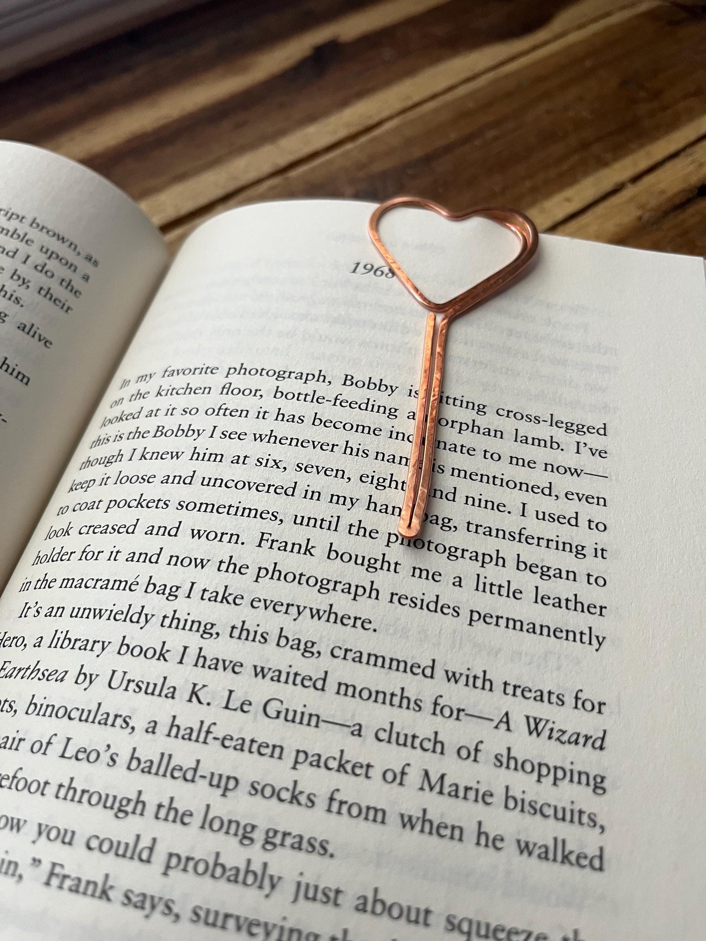 Copper Heart Lollipop Handmade Bookmark: Book Lover Gift, Reading Accessory Book Jewelry