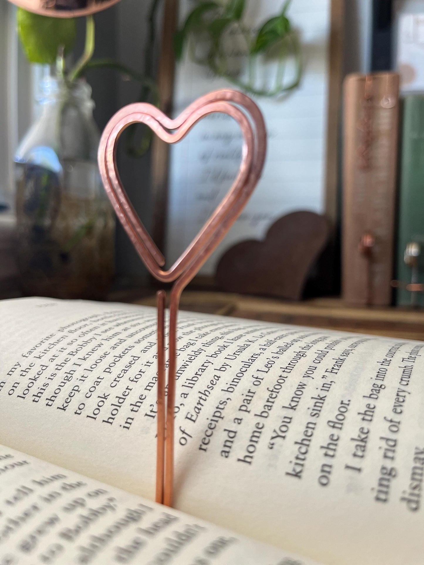 Heart Lollipop Bookmark | Custom Copper Heart | Handmade Bookish Gift | Book Jewelry | Reading Accessory | Notebook Journal Stationary