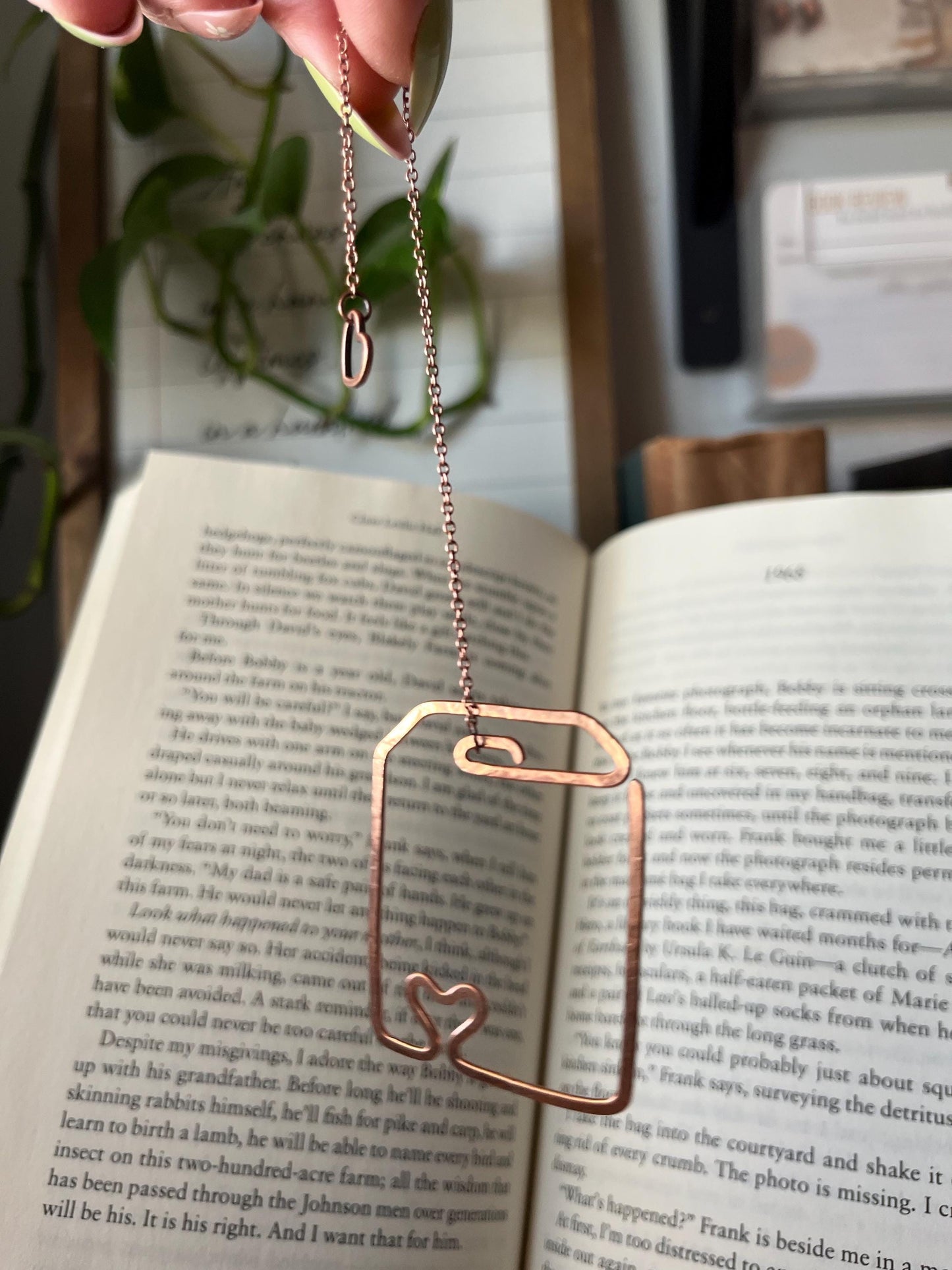 Tea Bag Heart Bookmark: Handmade Copper Book Jewelry, Reading Accessory