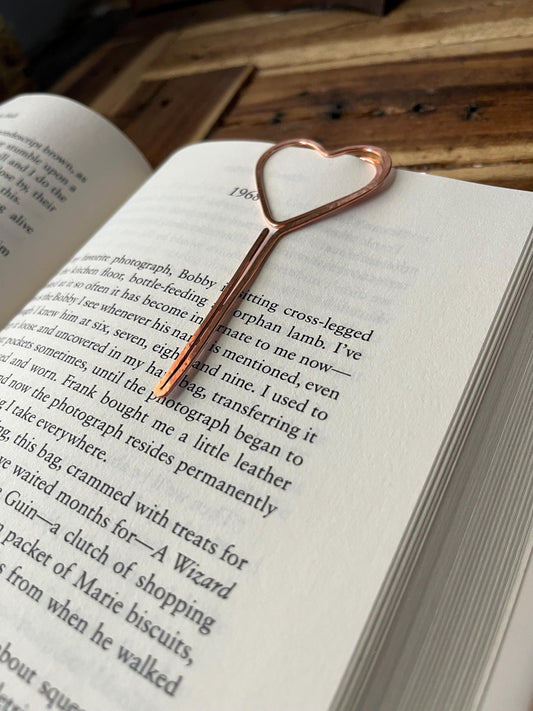 Heart Lollipop Bookmark | Custom Copper Heart | Handmade Bookish Gift | Book Jewelry | Reading Accessory | Notebook Journal Stationary