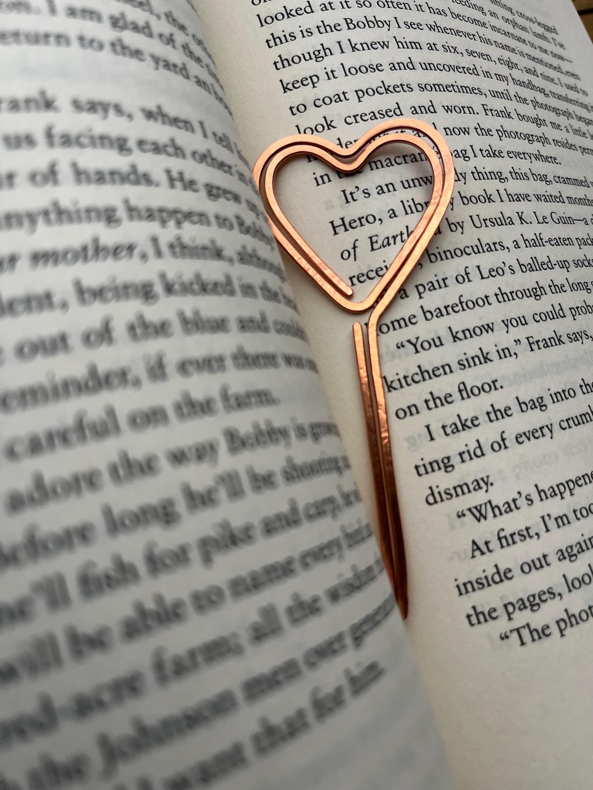 Copper Heart Lollipop Handmade Bookmark: Book Lover Gift, Reading Accessory Book Jewelry