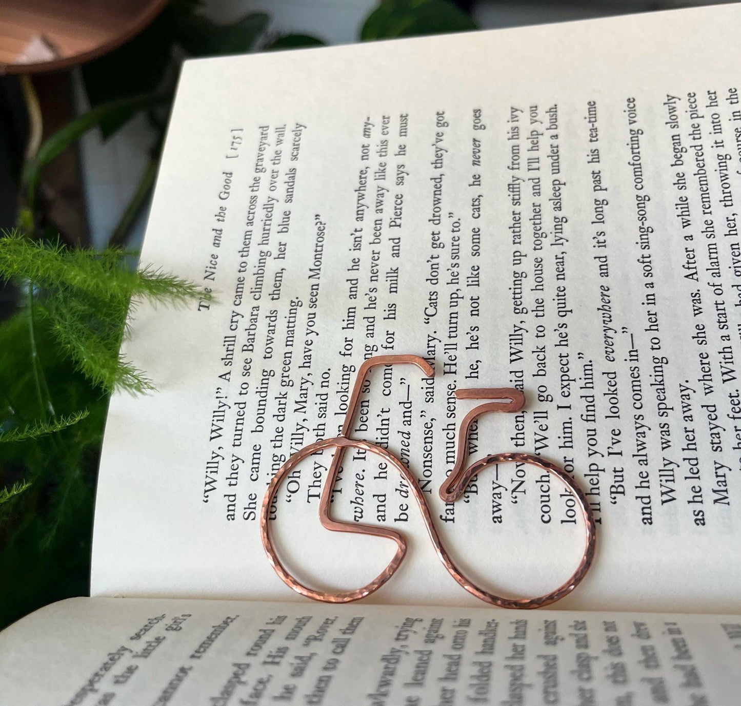 Bicyclist Bike Peloton Cyclist Bookmark | Handmade Copper Wire Line Art | Reading Accessories | Notebook Journal Stationary | Bookworm Gift