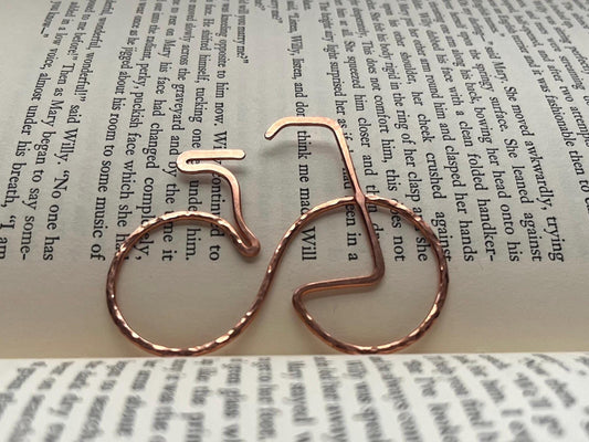 Bicycle Handmade Wire Bookmark: Unique Custom Book Gift, Reading Accessory, Book Jewelry for Book Clubs and Bookish Readers