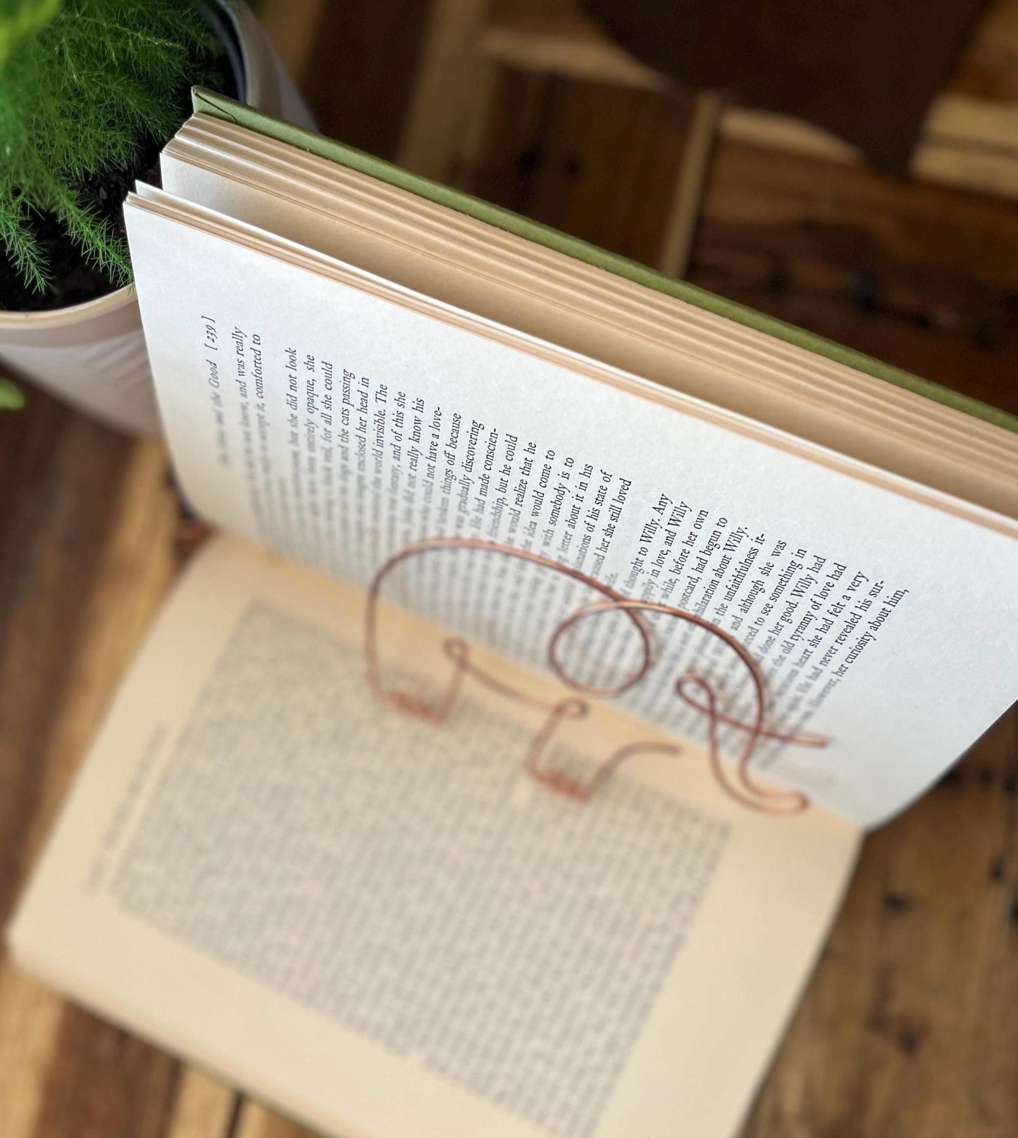 Elephant Bookmark | Handmade Copper Wire Line Art | Good Luck Charm | Notebook Stationary | Reading Journal Accessories | Book Jewelry Gift