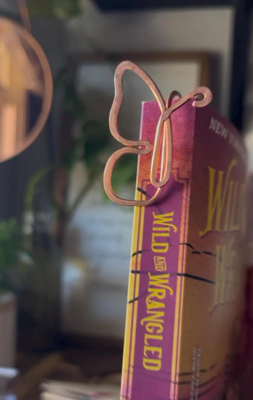 Copper Butterfly Handmade Bookmark: Book Hook Jewelry, Reading Accessory