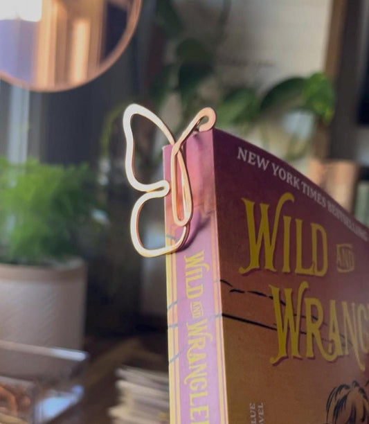 Butterfly Bookmark | Book Hook | Handmade Salvaged Copper Wire Line Art | Reading Journal Accessories | Notebook Stationary | Book Jewelry