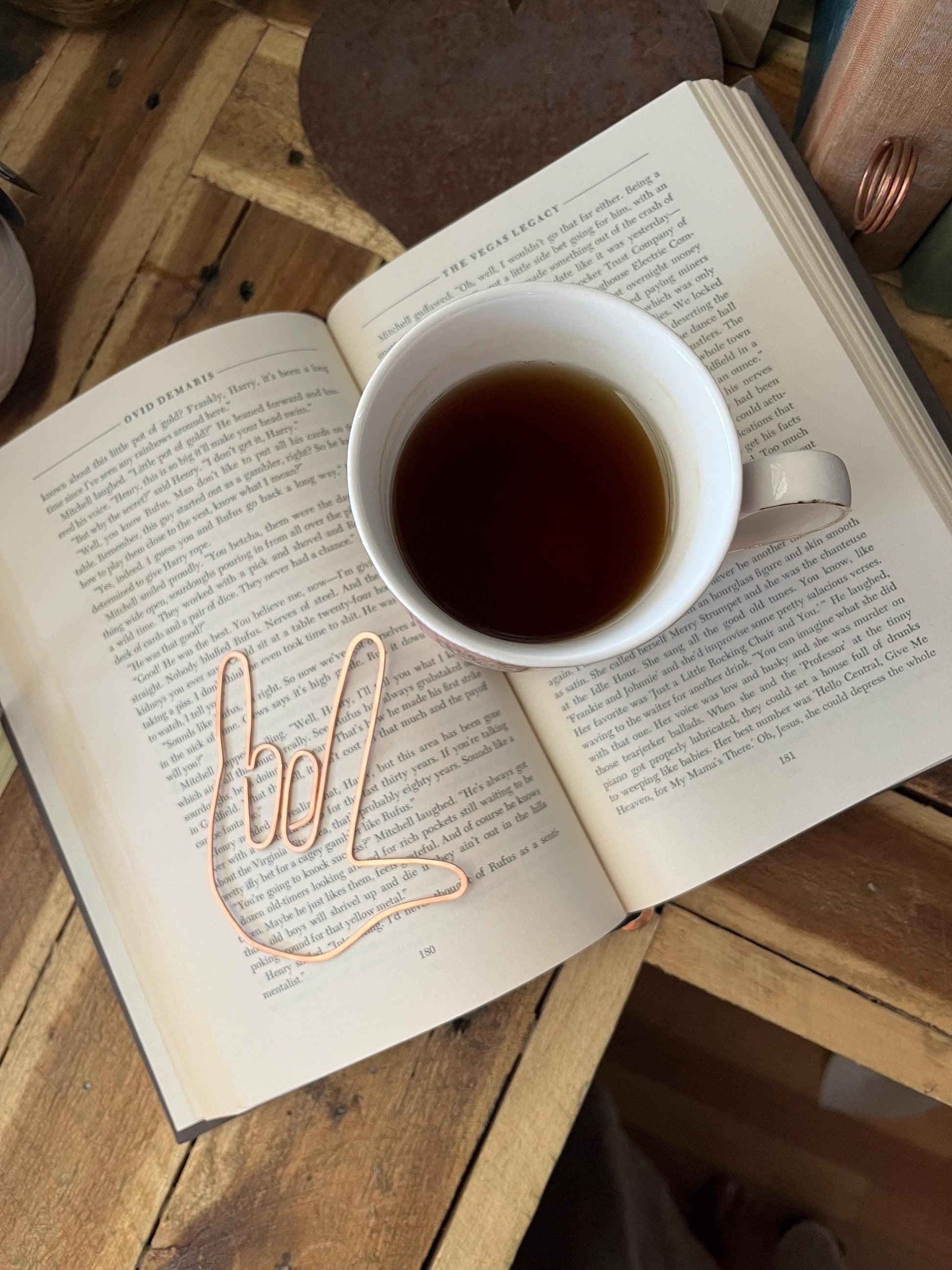 American Sign Language of I Love You | ASL | Handmade Bookish Gift | Book Jewelry | Reading Accessories | Notebook Journal Stationary