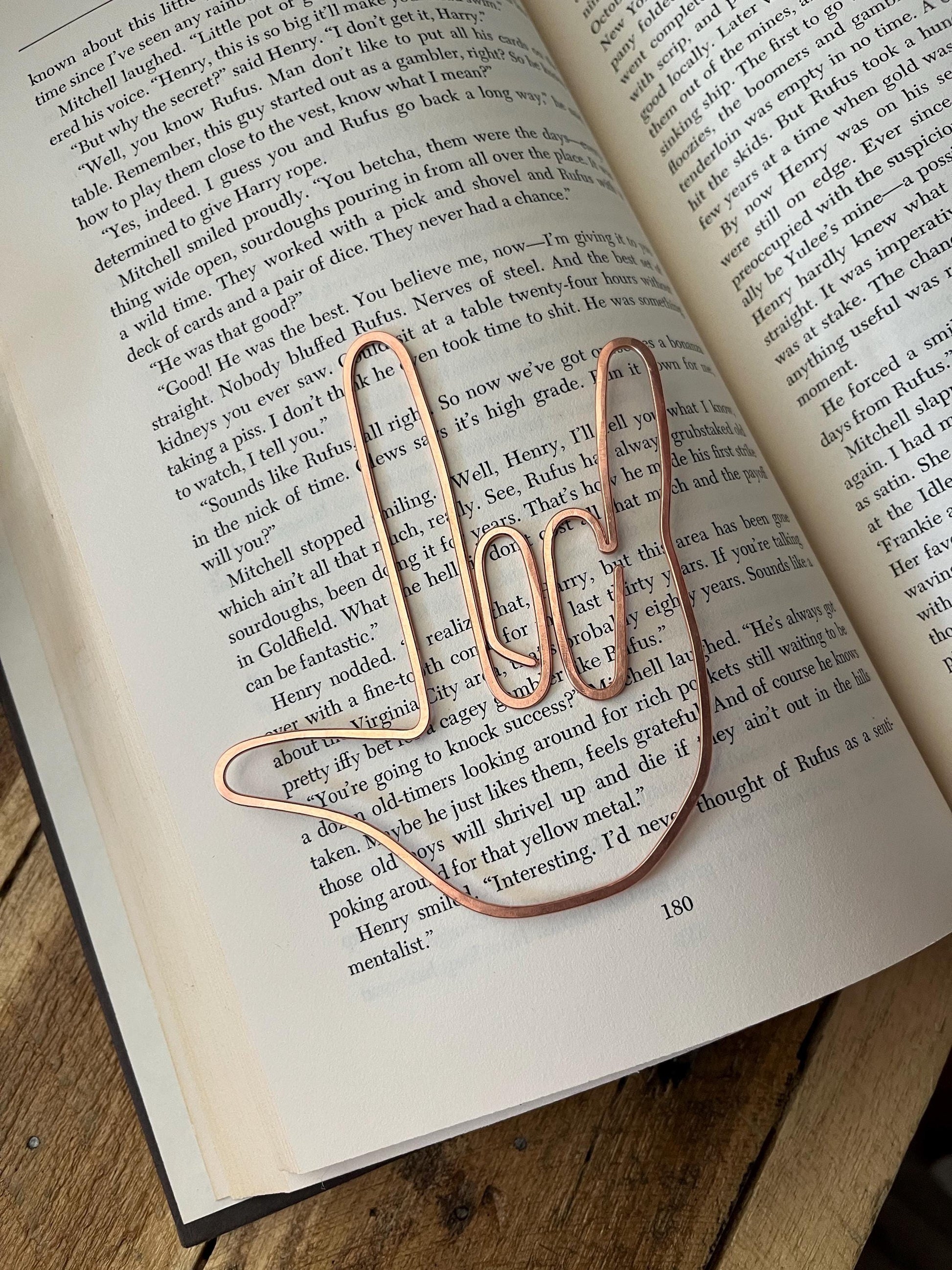 American Sign Language of I Love You | ASL | Handmade Bookish Gift | Book Jewelry | Reading Accessories | Notebook Journal Stationary