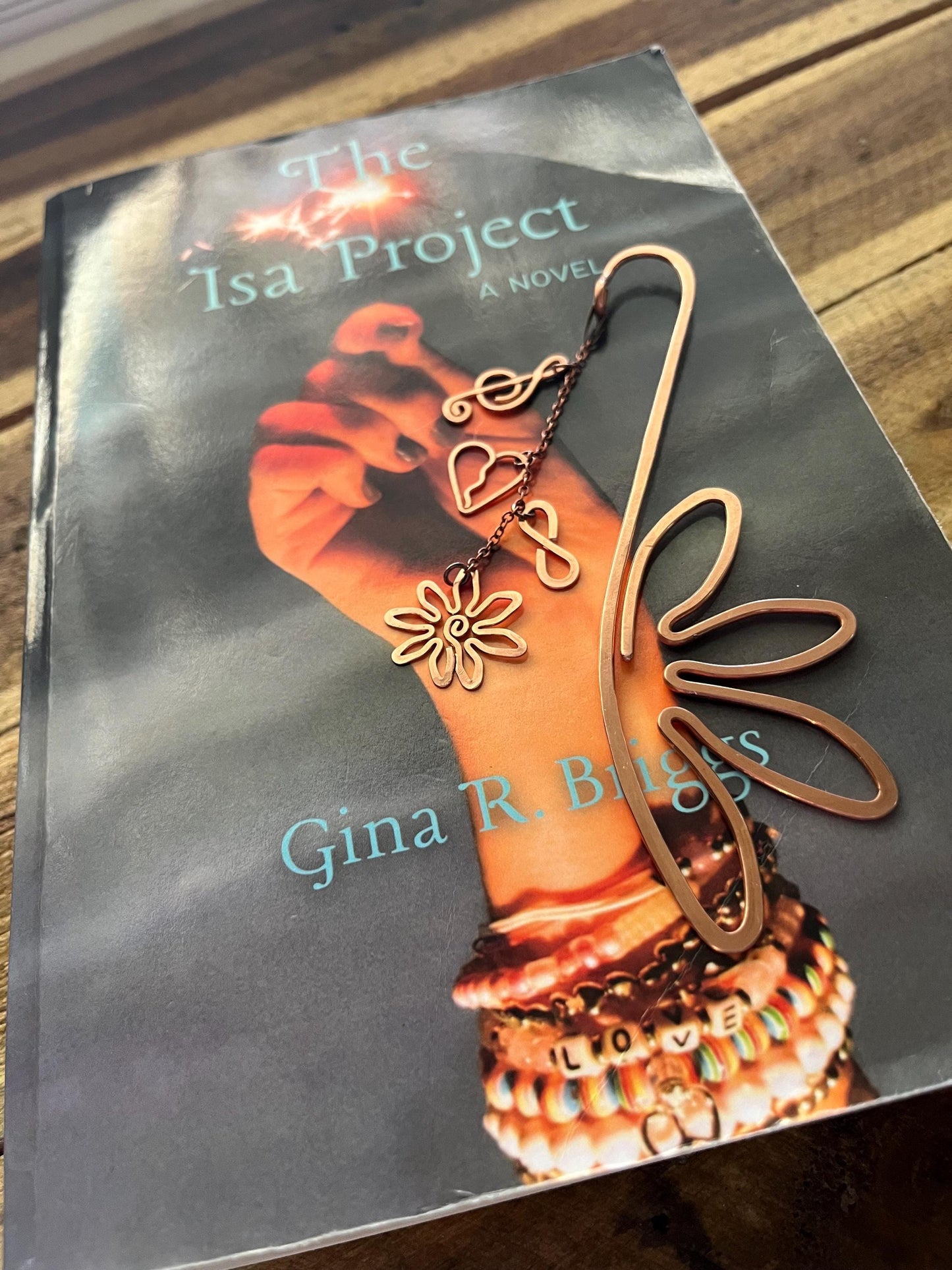 The Isa Project Inspired Bookmark | Charm Chain Book Hook | Handmade Bookish | Book Jewelry | Reading Accessories Daisy Infinity Music Heart