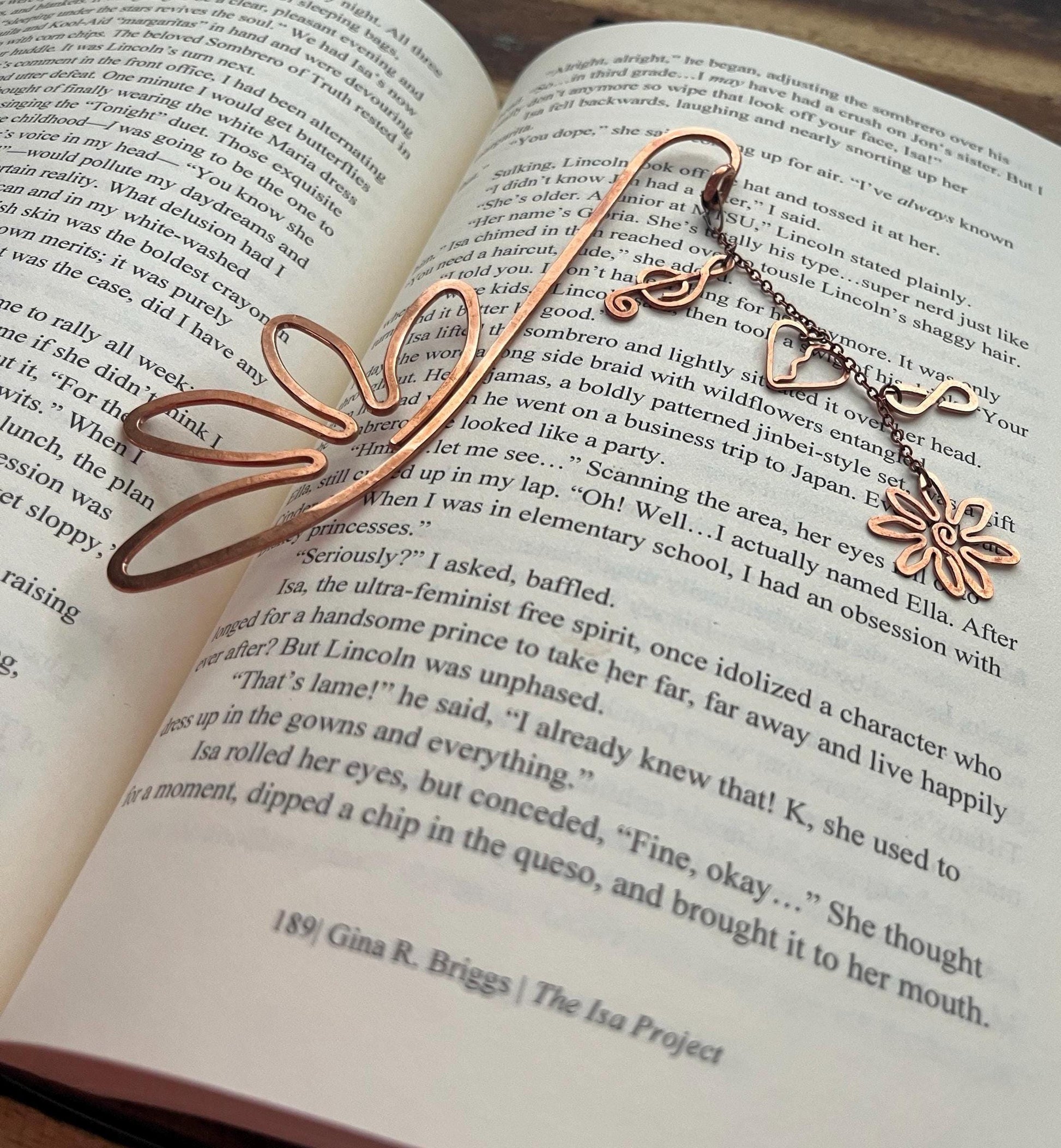 The Isa Project Inspired Bookmark | Charm Chain Book Hook | Handmade Bookish | Book Jewelry | Reading Accessories Daisy Infinity Music Heart