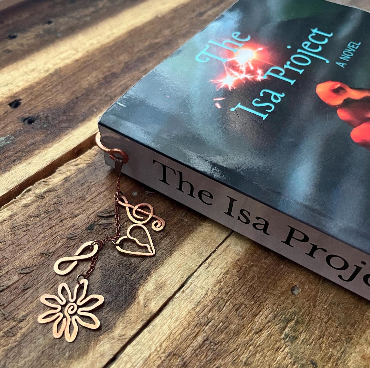 The Isa Project Inspired Bookmark | Charm Chain Book Hook | Handmade Bookish | Book Jewelry | Reading Accessories Daisy Infinity Music Heart