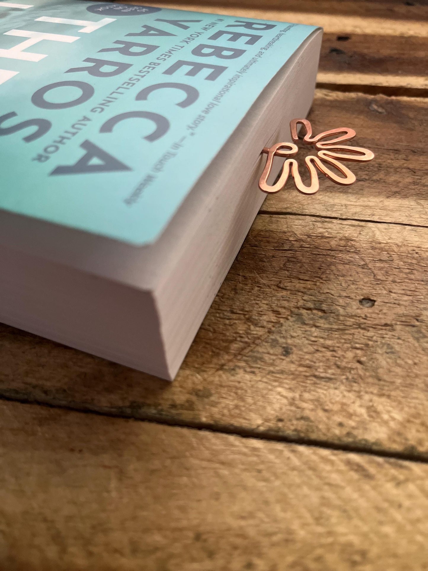 Handmade Copper Flower Pot Bookmark - Bookworm Reading Accessory, Book Jewelry